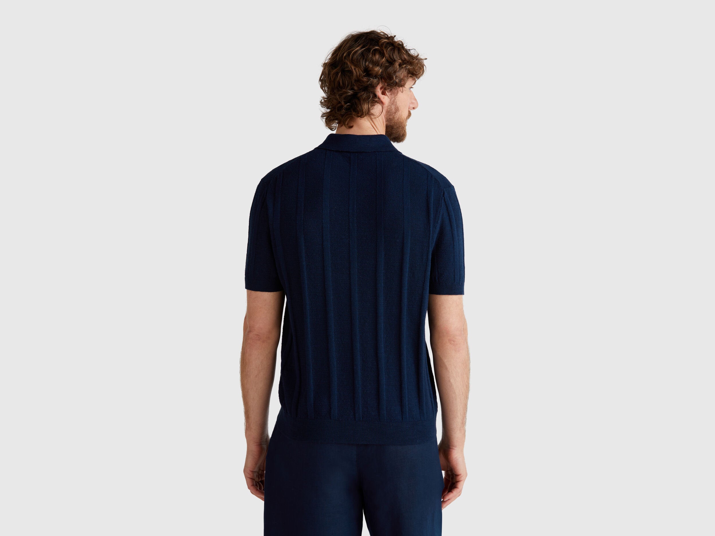 Benetton_Knit Polo in Linen Blend_115GK301G_016_02