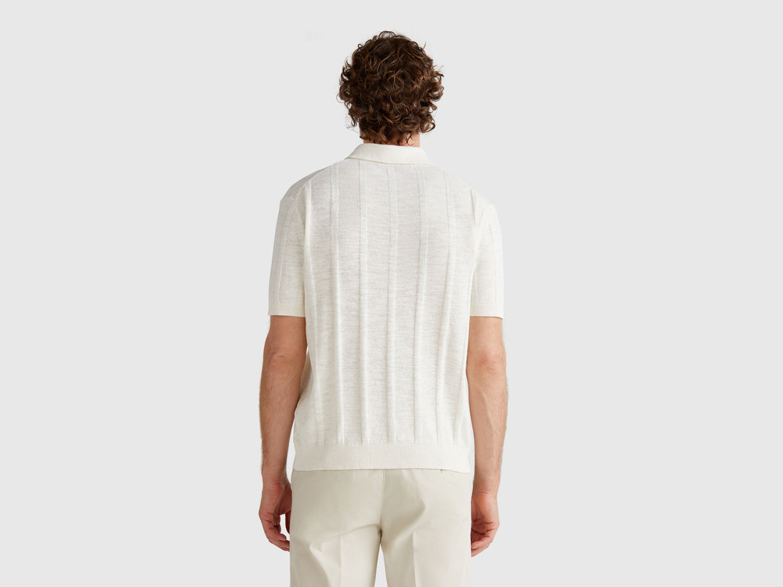 Benetton_Knit Polo in Linen Blend_115GK301G_0R2_02