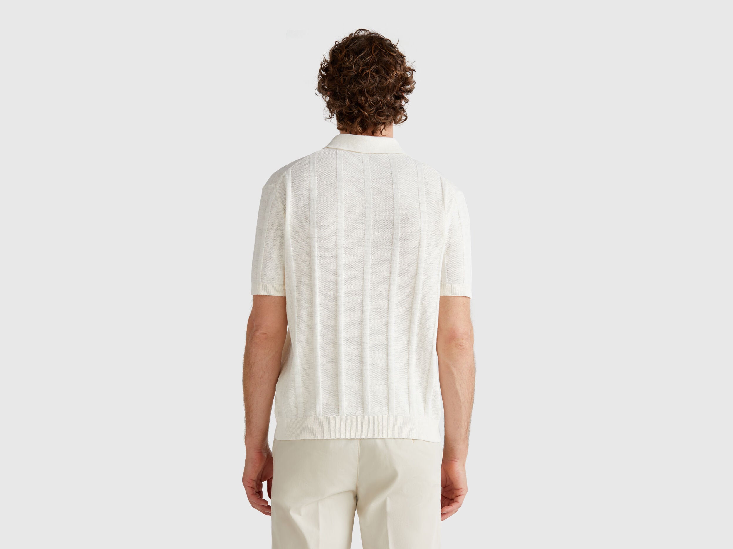 Benetton_Knit Polo in Linen Blend_115GK301G_0R2_02