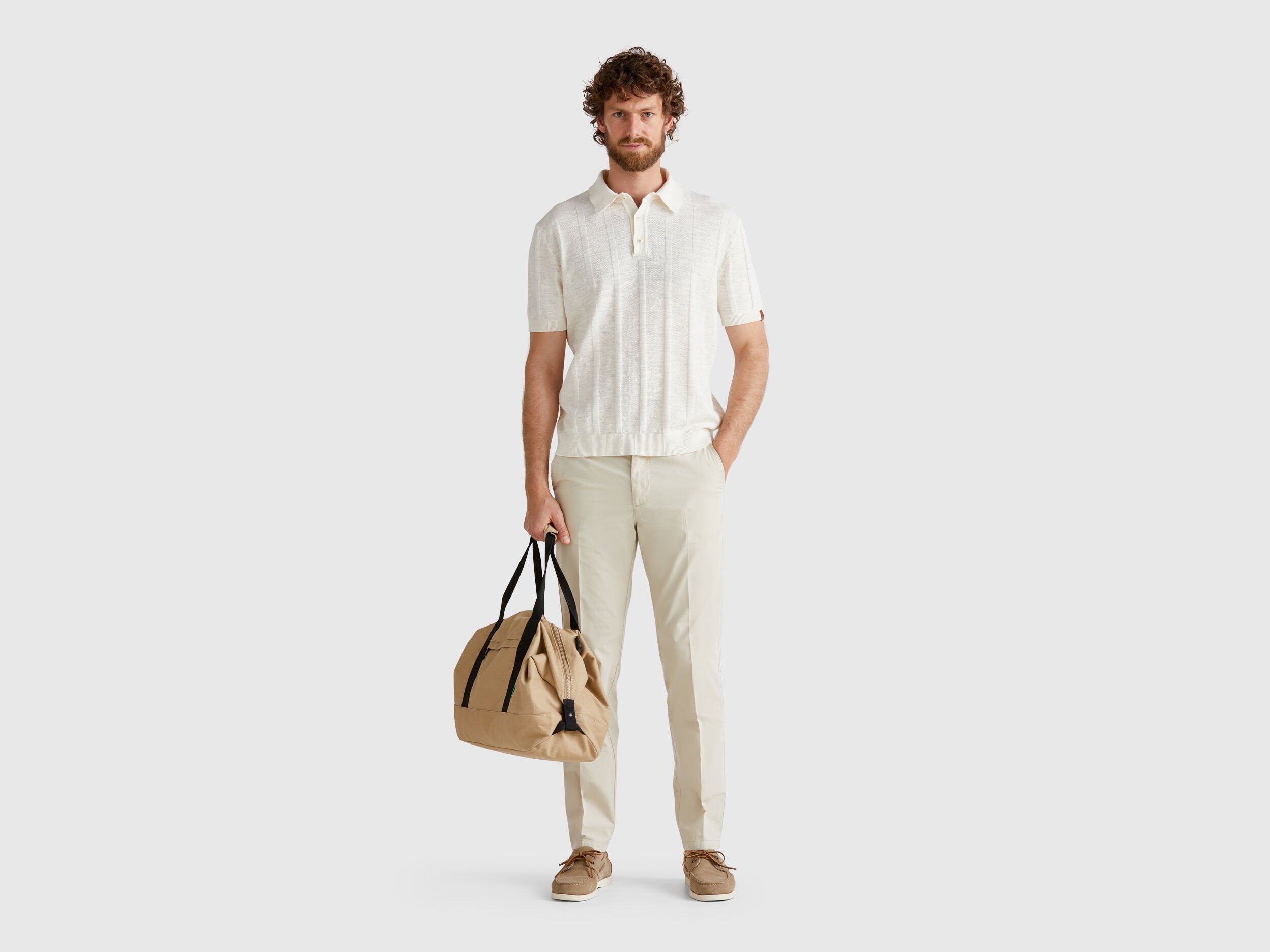 Benetton_Knit Polo in Linen Blend_115GK301G_0R2_03