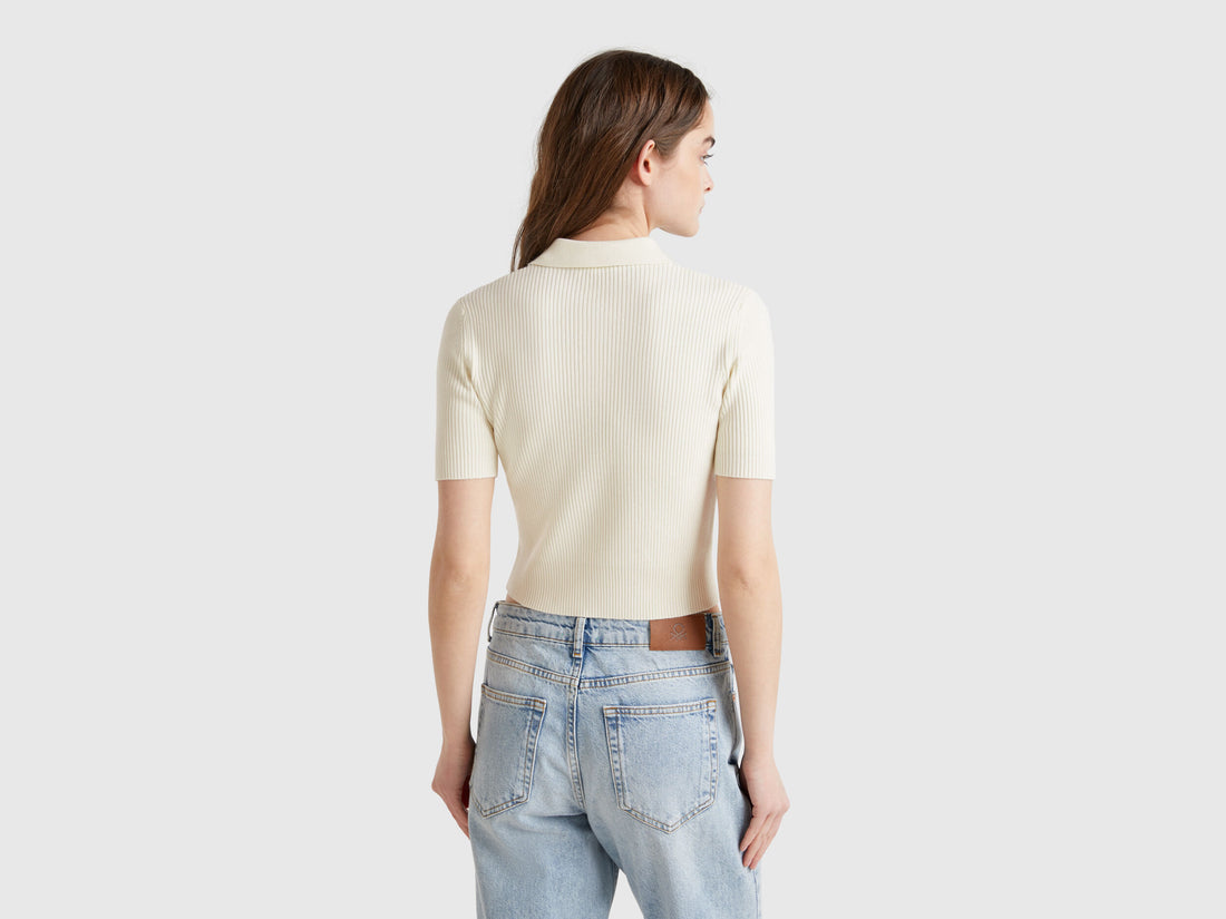 Benetton_Knit Polo with Diamond Inlay_124ME3019_674_02