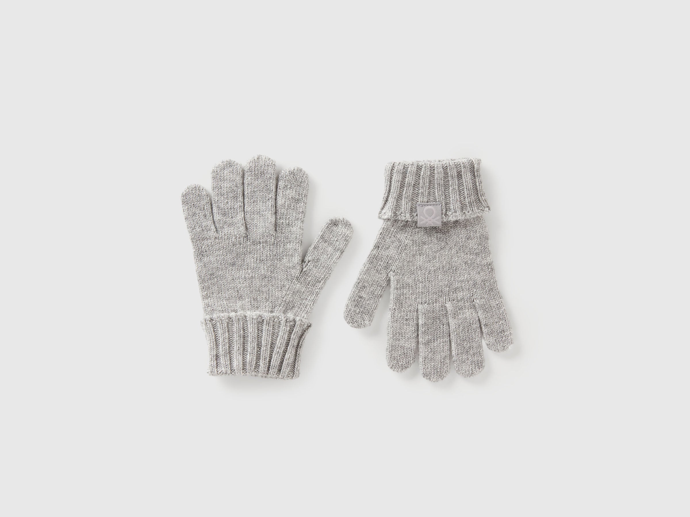 Benetton_Light Gray_Gloves in Viscose and Wool Blend_126WGG009_501_01