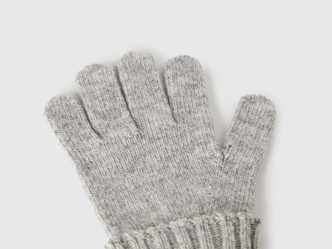 Benetton_Light Gray_Gloves in Viscose and Wool Blend_126WGG009_501_02