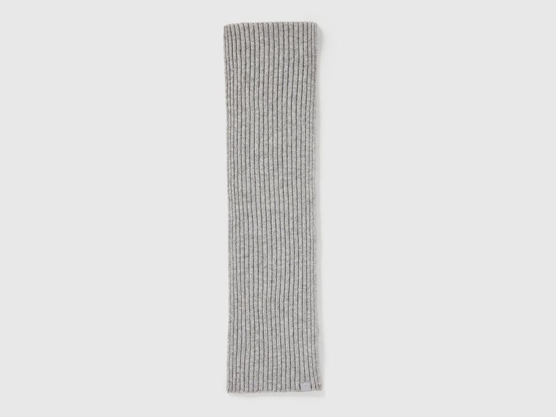 Benetton_Light Gray_Wool Blend Knit Scarf_126WGU005_501_02