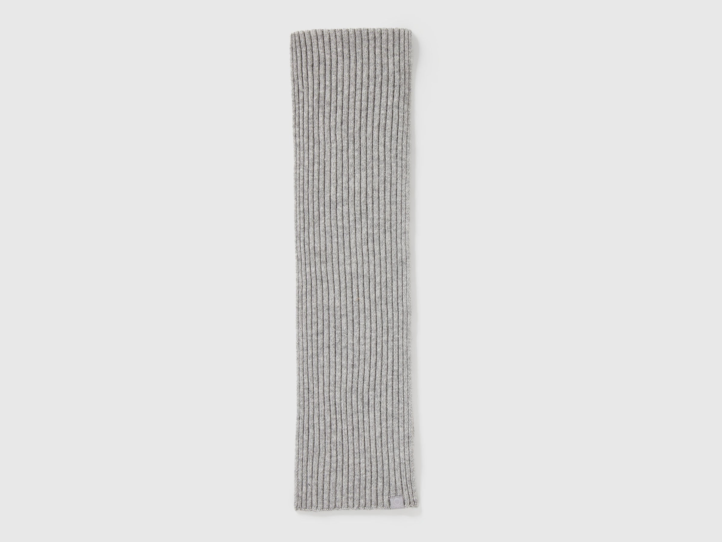 Benetton_Light Gray_Wool Blend Knit Scarf_126WGU005_501_02