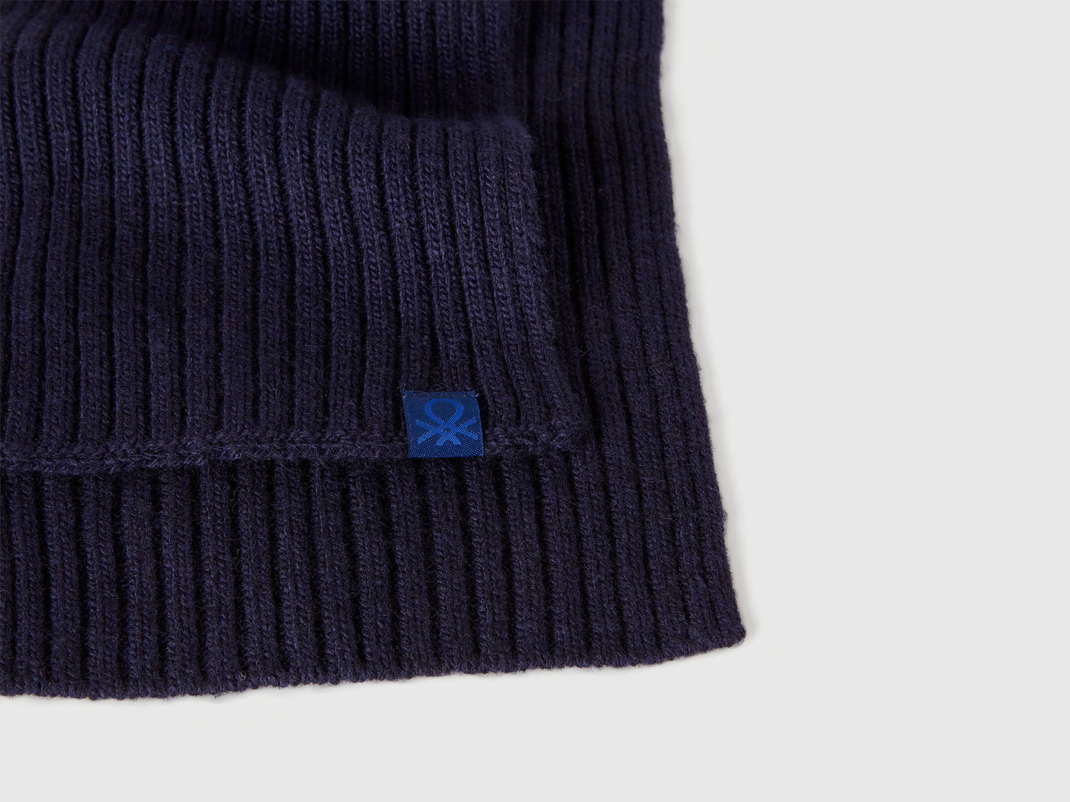 Benetton_Dark Blue_Wool Blend Knit Scarf_126WGU005_66U_03