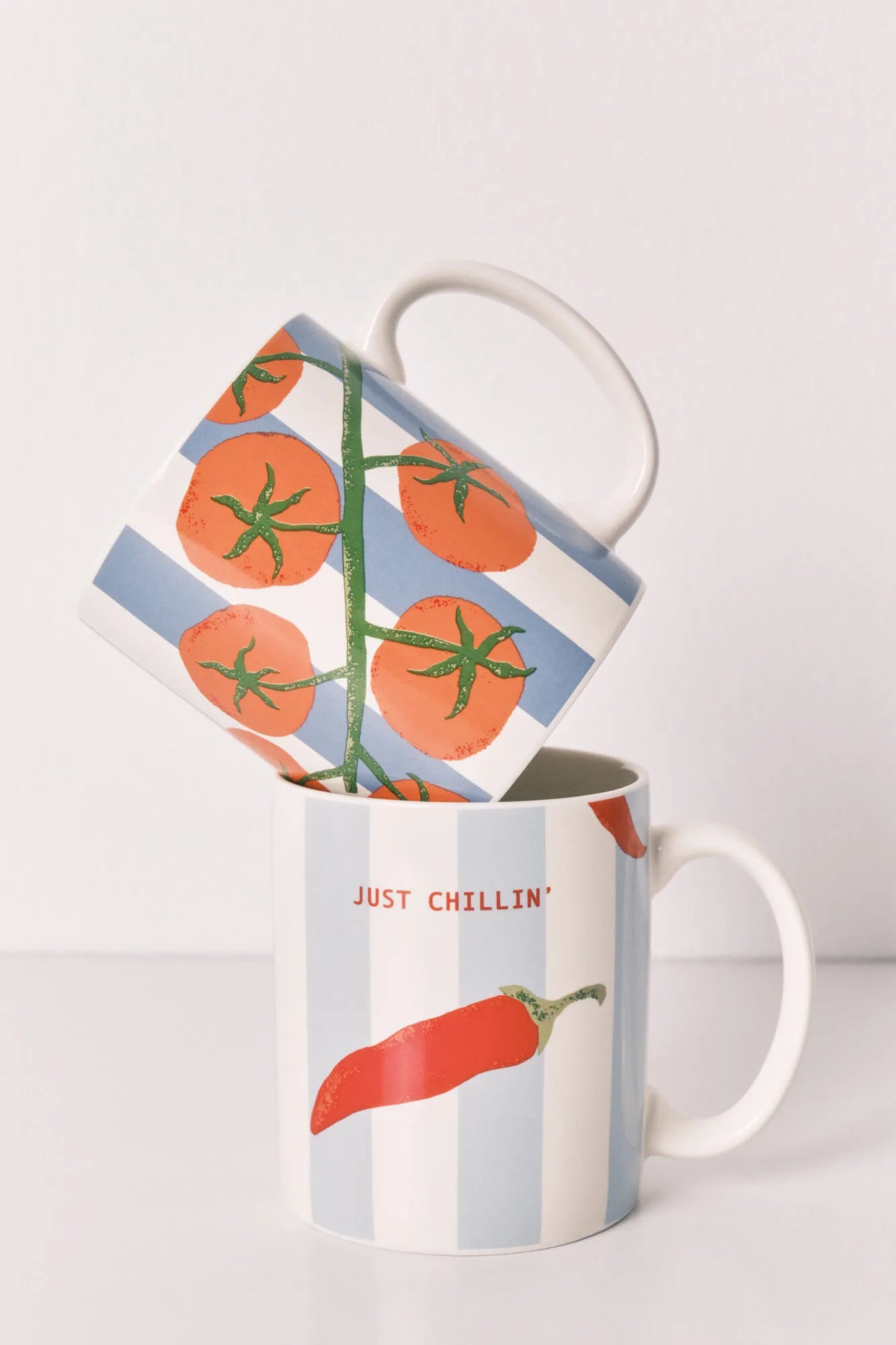 Women Secret Ivory Women Striped, Chilli and Tomato Print 2-Pack Cups SKU: 1373580_96 Image 02