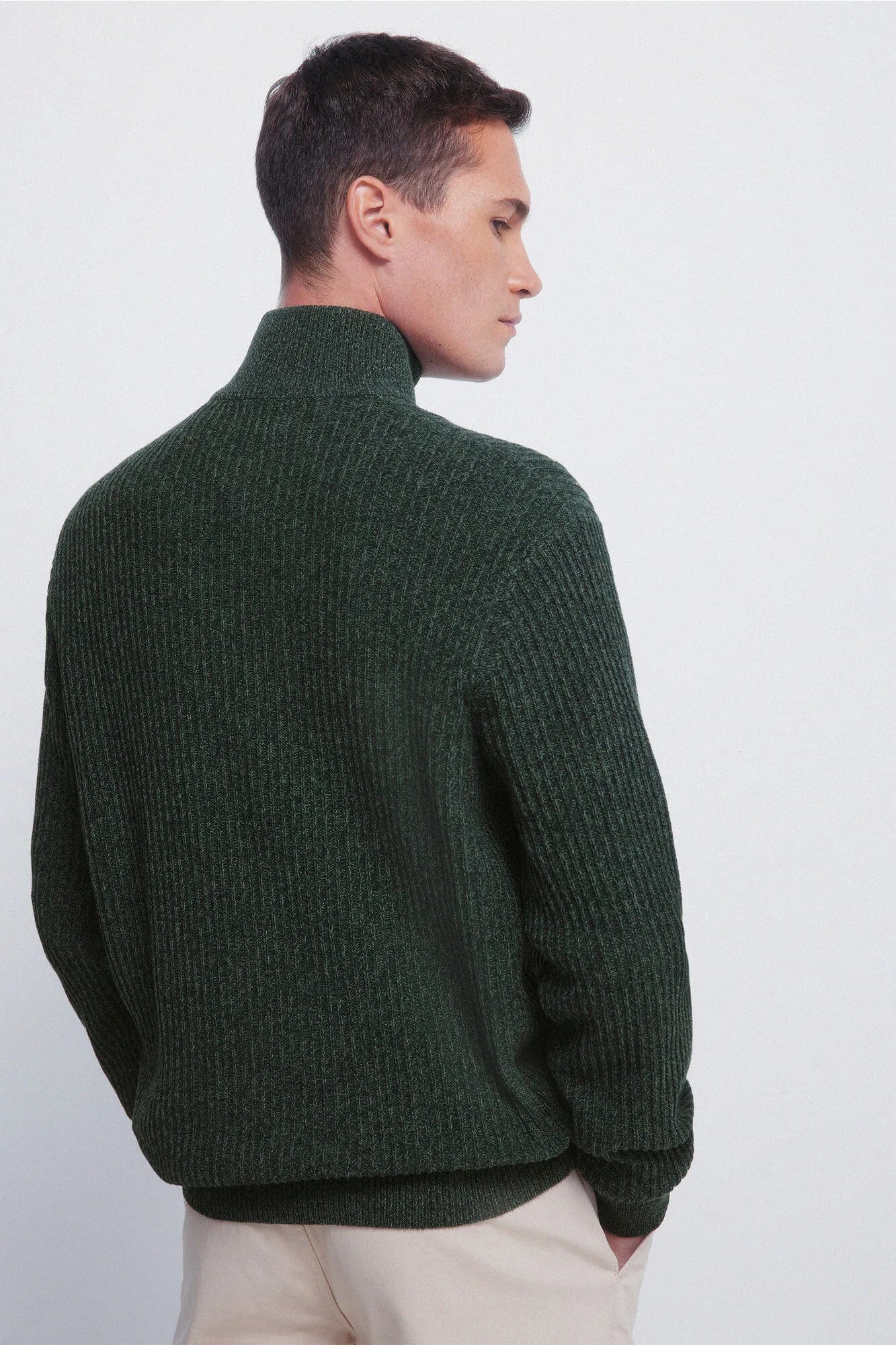 Springfield_Beige/Camel_Ribbed Zip Fastening Jumper_1402503_54_03