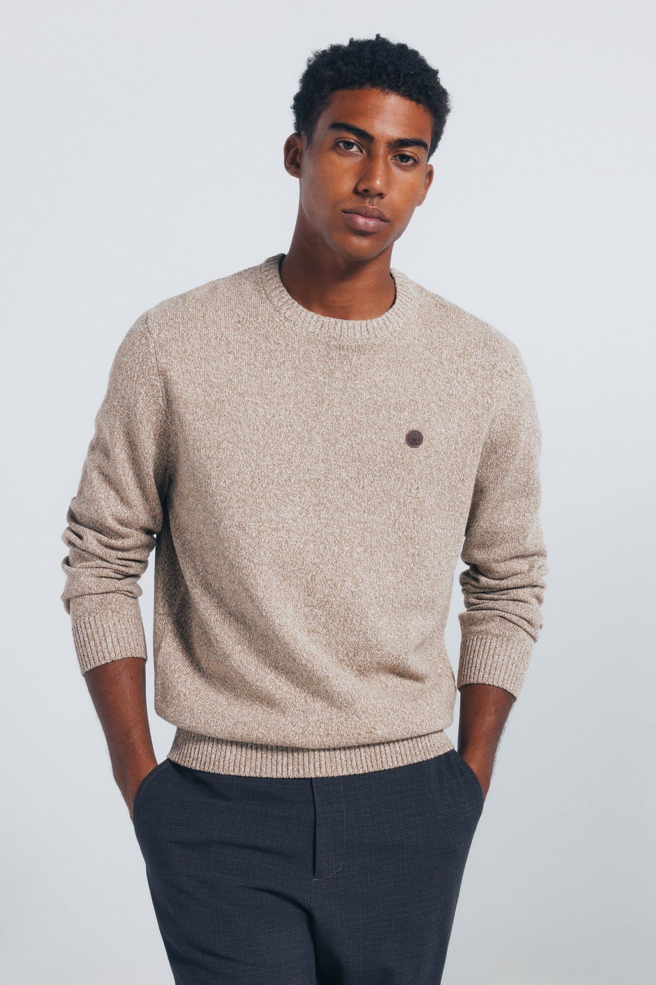 Springfield_Beige/Camel_Plain Fantasy Twisted Jumper_1402507_54_01