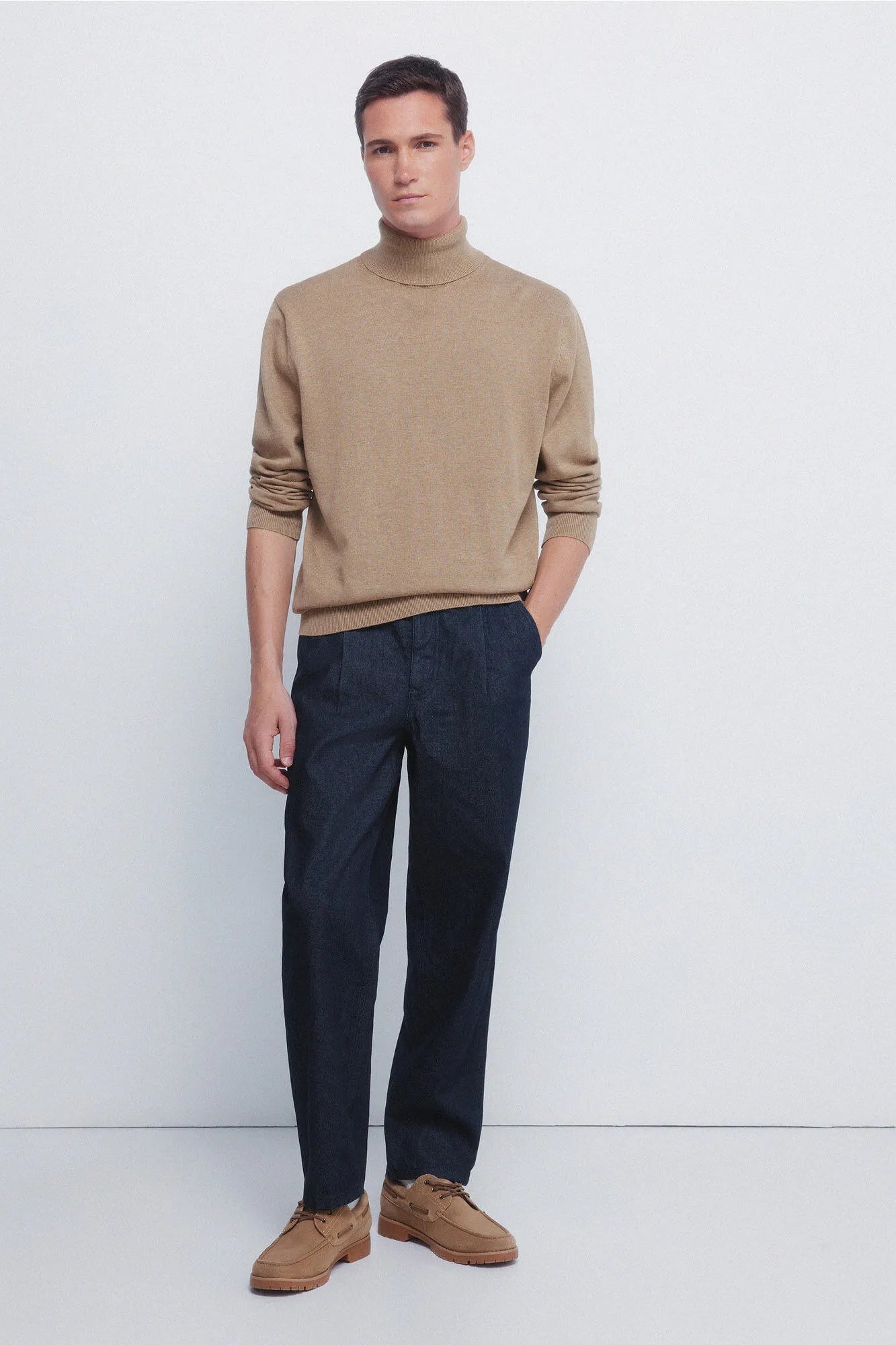 Springfield_Beige/Camel_Basic High Neck Jumper_1402511_52_02