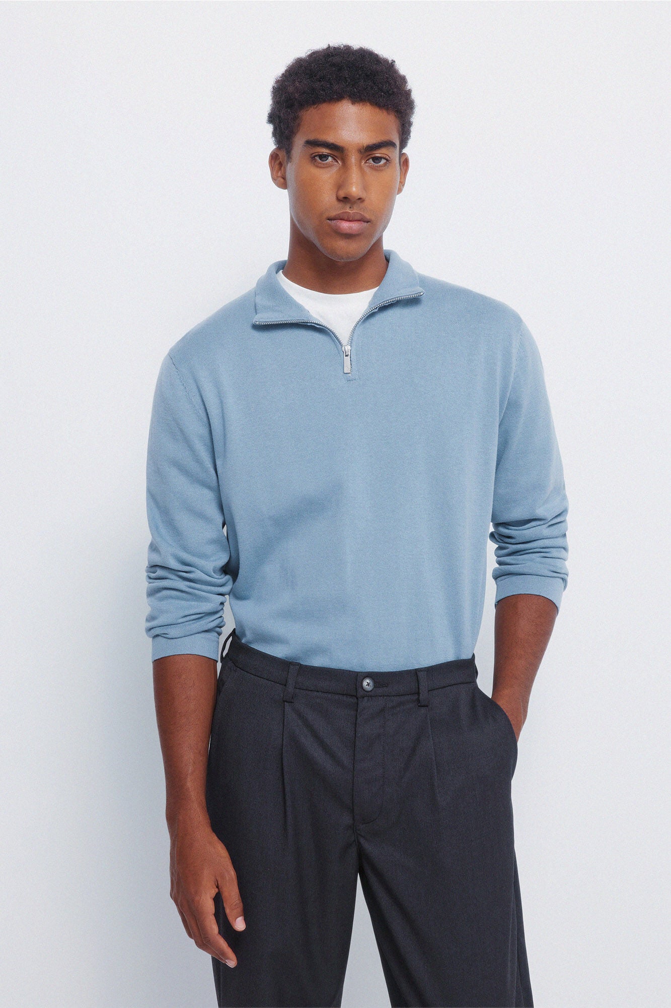 Springfield_Medium Blue_Milano Zip Fastening Jumper_1402512_15_01