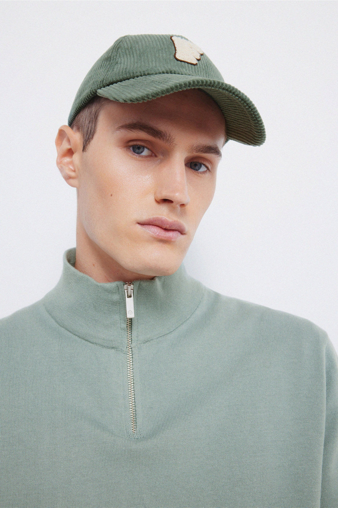 Springfield_Green_Milano Zip Fastening Jumper_1402512_23_02