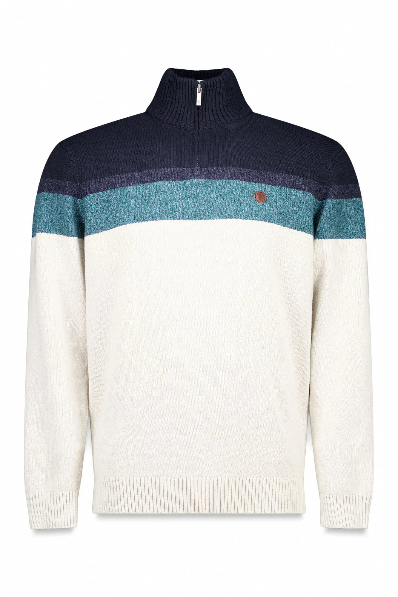 Springfield_Dark Blue_Color Block Zip Fastening Jumper_1402527_11_05