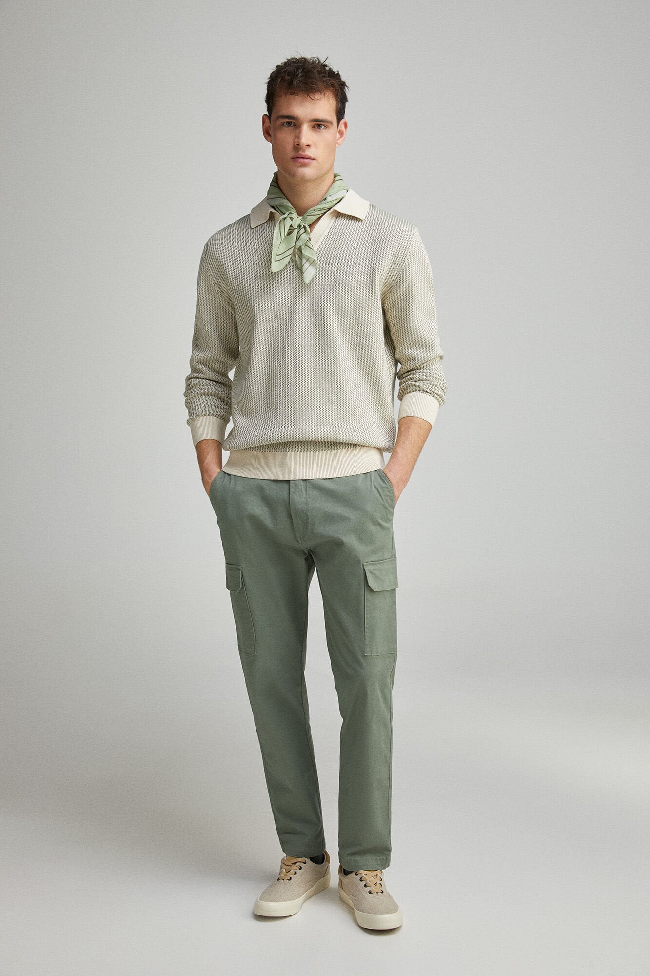Springfield_Resort Polo Shirt Neck Jersey with Structure_1419676_23_03