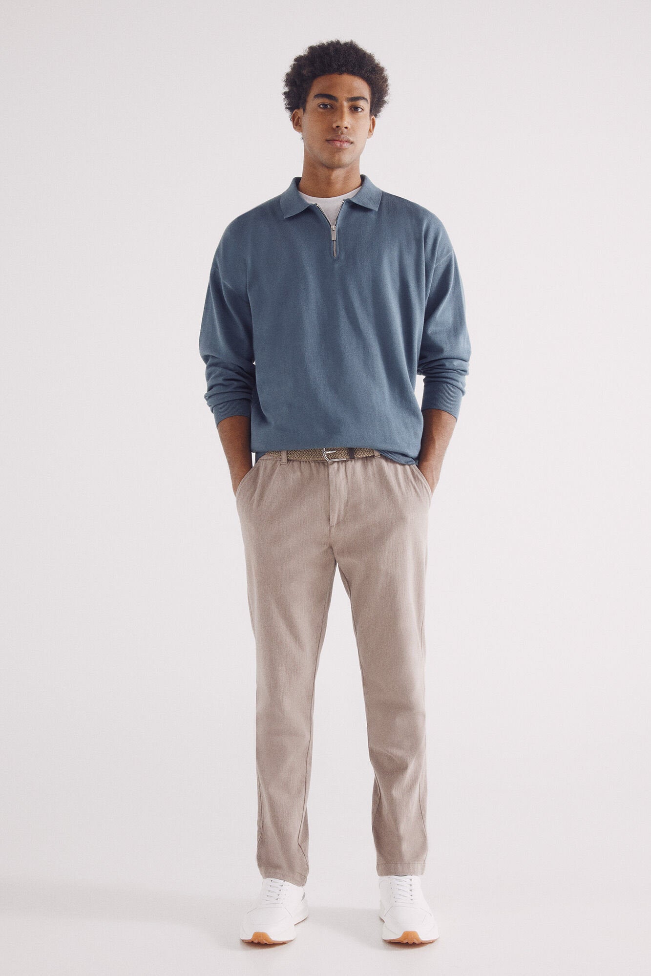 Springfield_Polo Shirt Neck Zip Fastening Jersey_1419682_83_04