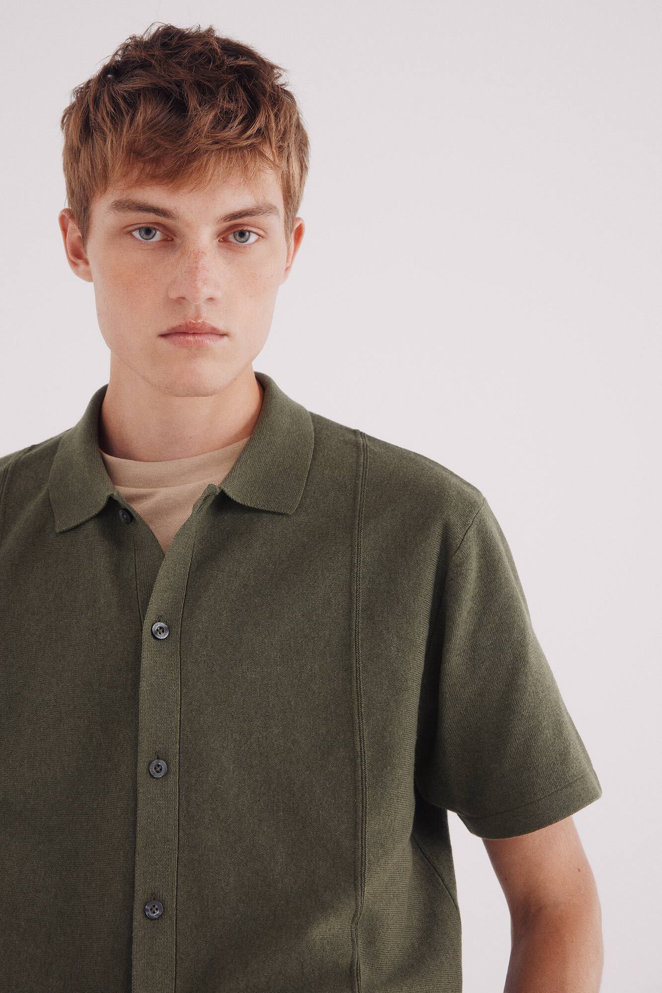 Springfield_Green_Short Sleeve Vertical Striped Cardigan_1422865_92_03