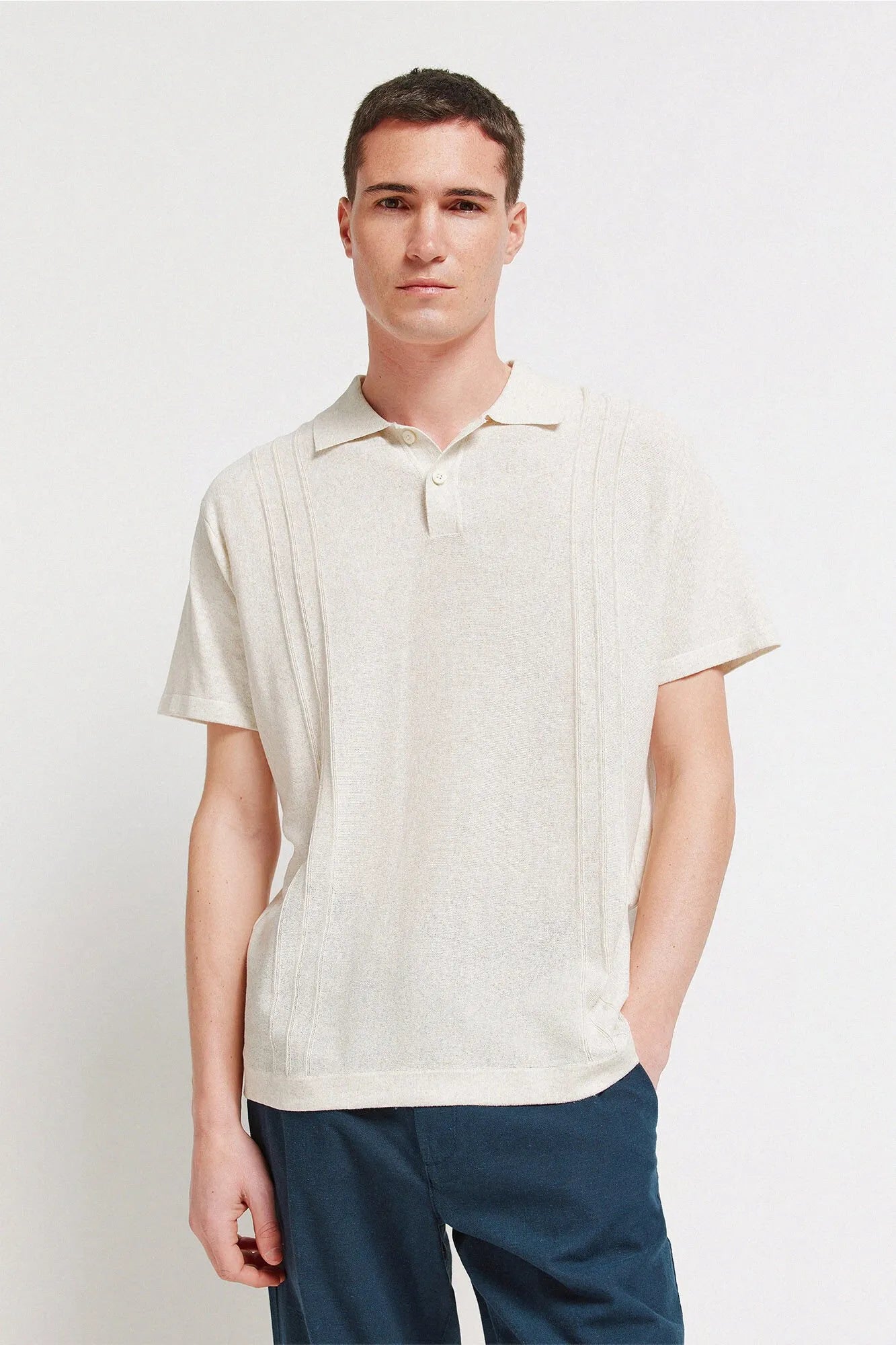 Springfield Gray Men Link Structure Polo Shirt SKU: 1423130_48 Image 01