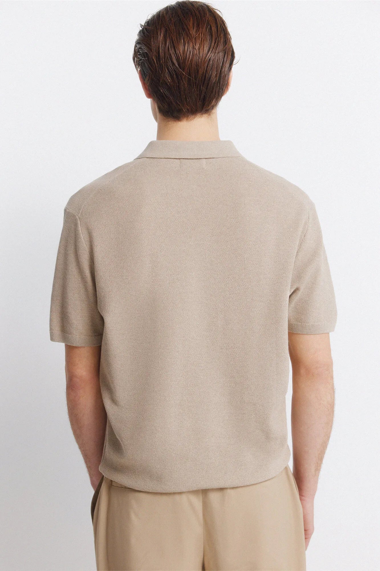 Springfield Brown Men Link Structure Polo Shirt SKU: 1423134_35 Image 03