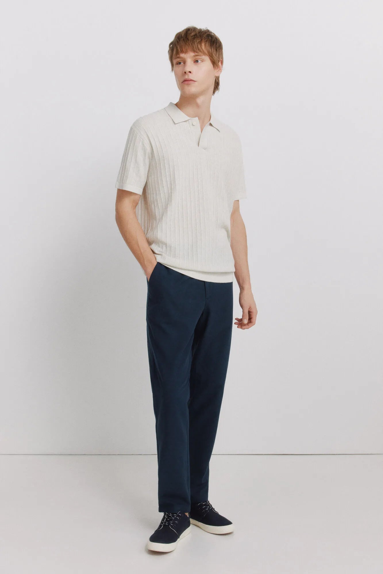 Springfield Gray Men Basic Structured Polo Shirt SKU: 1423137_48 Image 07