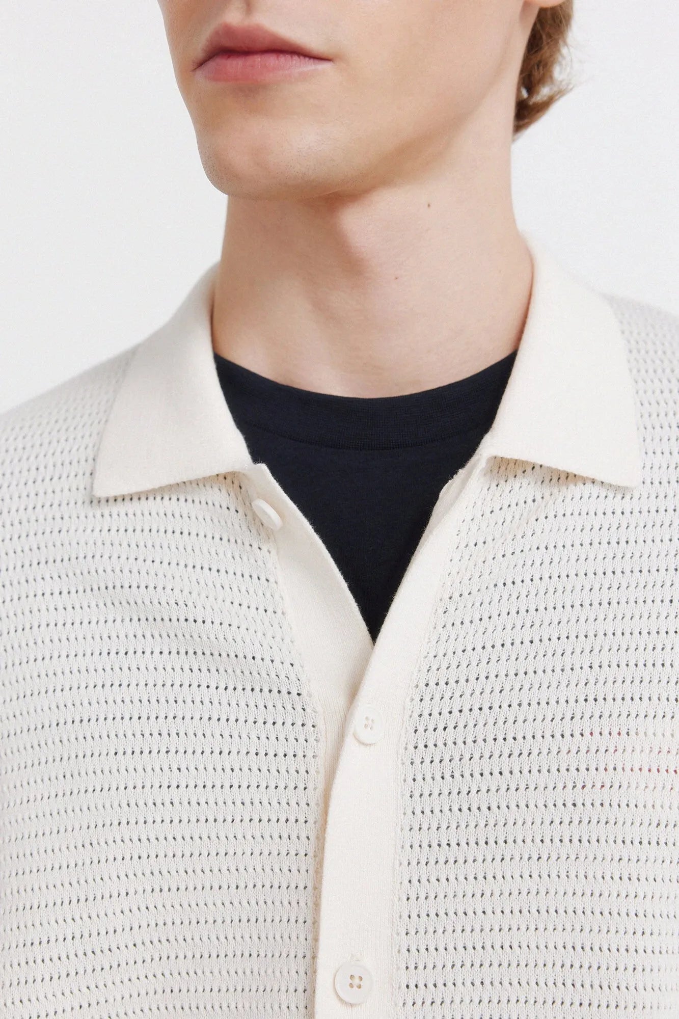 Springfield White Men Link Structure Cardigan SKU: 1423142_97 Image 02