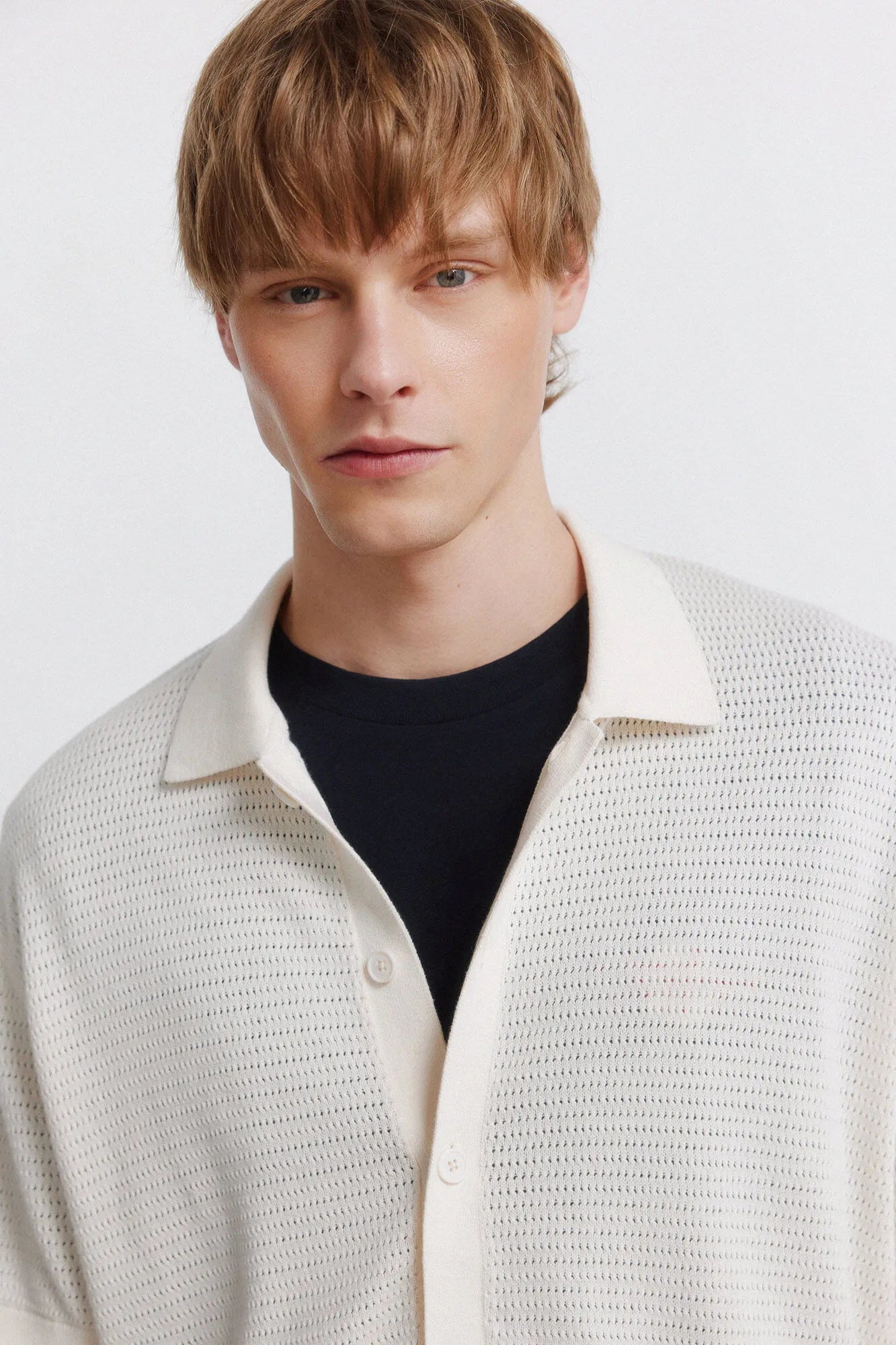 Springfield White Men Link Structure Cardigan SKU: 1423142_97 Image 04