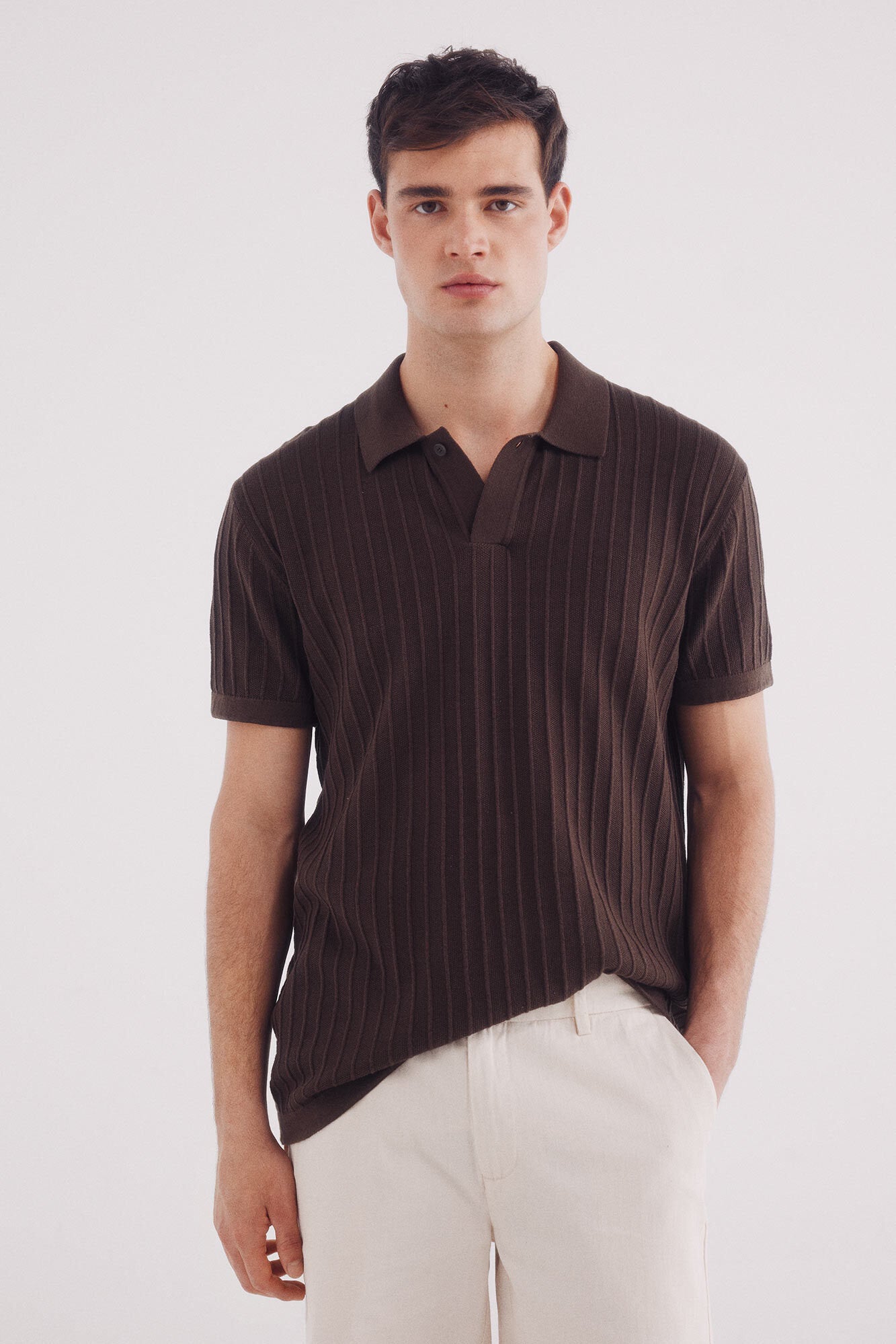 Springfield_Short Sleeve Jumper with a Polo Shirt-Style Neck_1429174_31_01