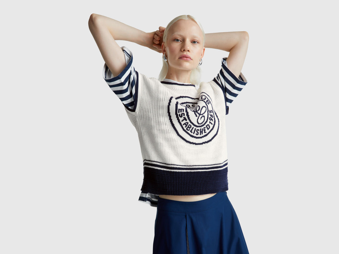 Benetton_Creamy White_Vest with Inlay_1494E10EH_074_01