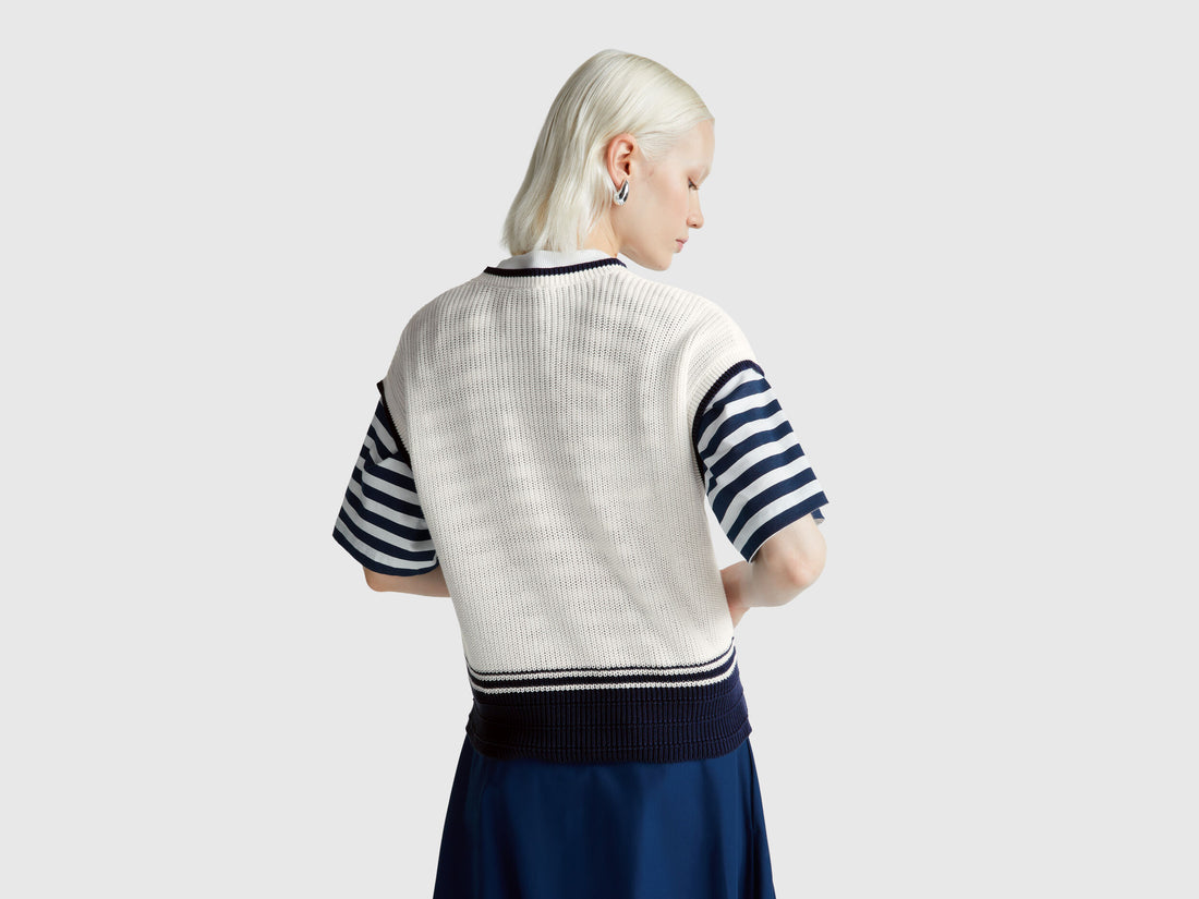 Benetton_Creamy White_Vest with Inlay_1494E10EH_074_02