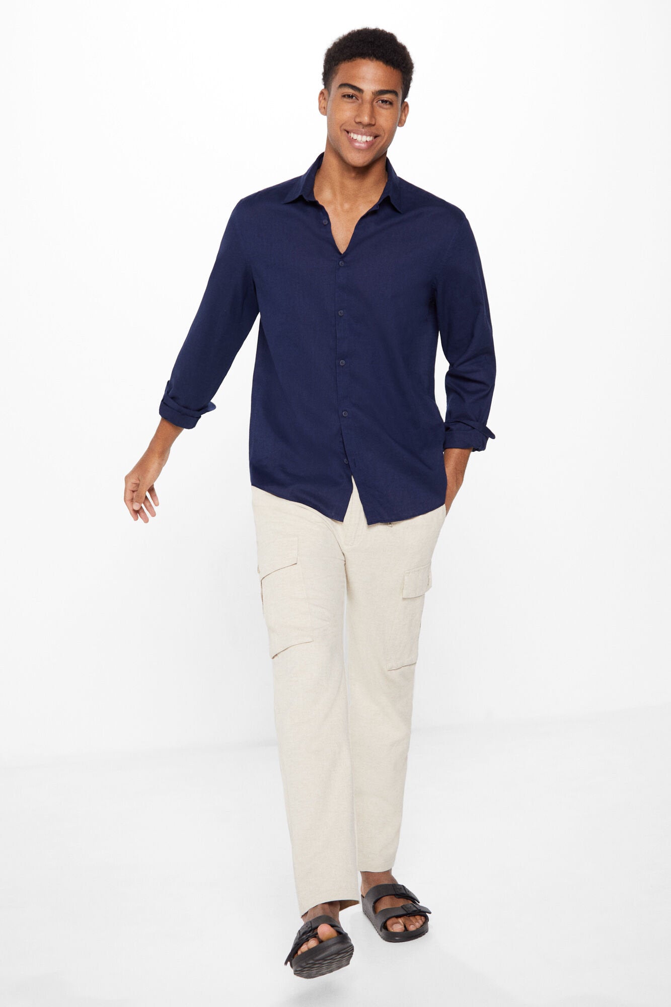 Linen Blend Button Down Shirt_1507731_11_03