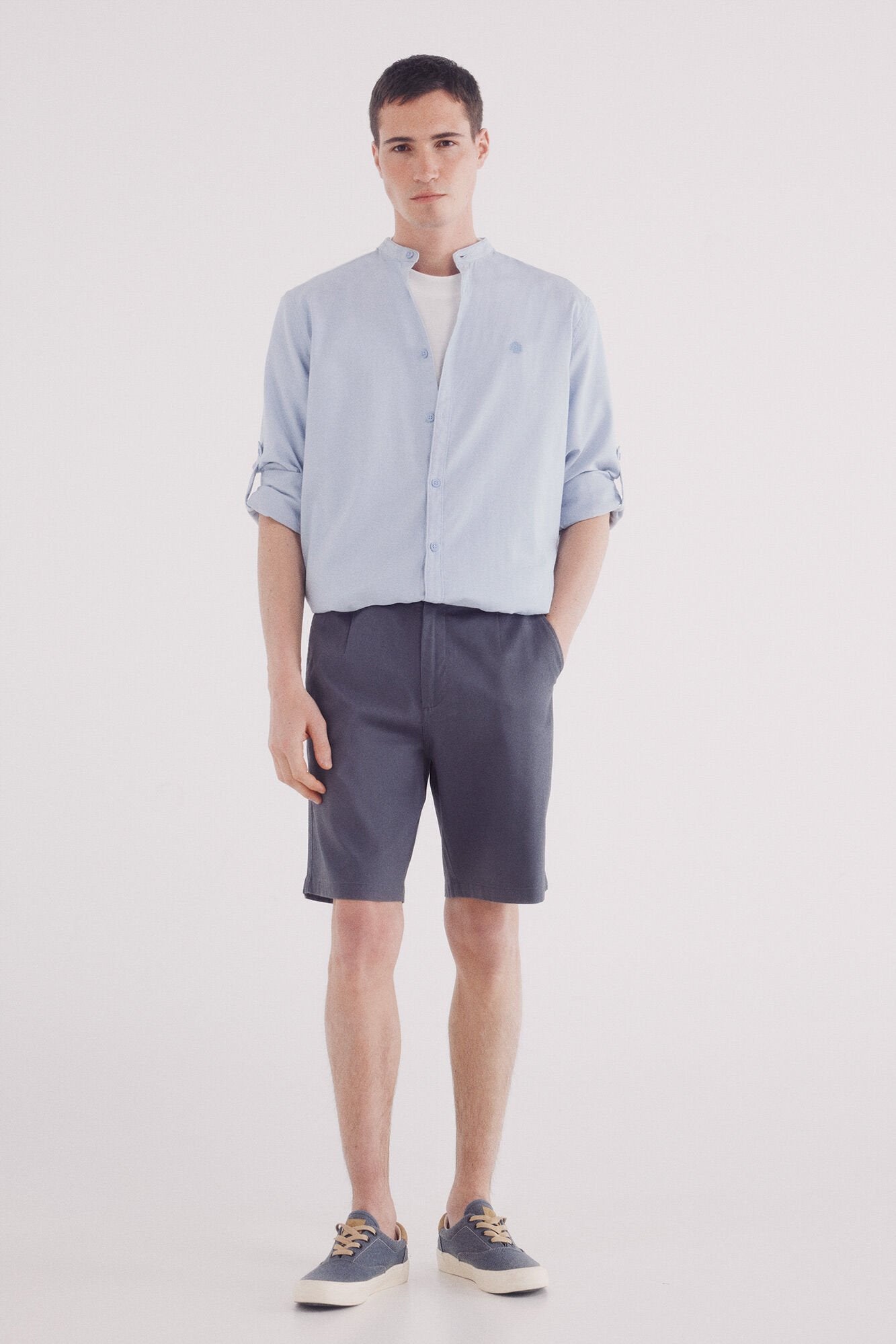 Springfield_Two-Tone Structured Mao Shirt_1509826_18_01