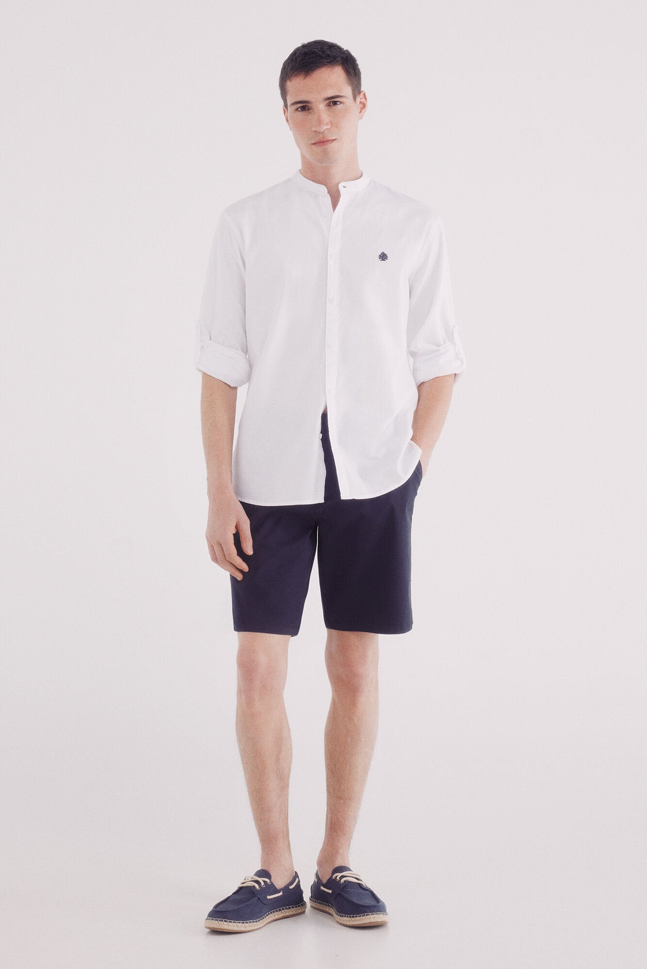 Springfield_Two-Tone Structured Mao Shirt_1509826_99_04