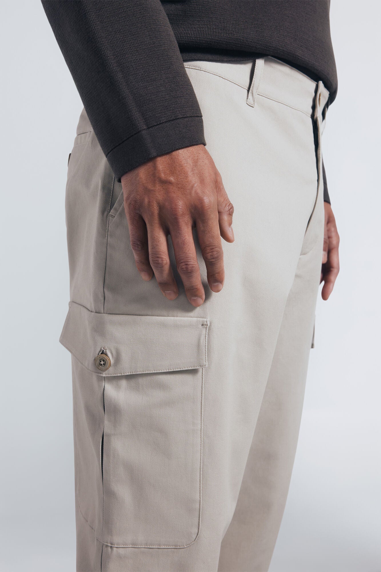 Springfield_Sand_Slim Fit Cargo Trousers_1552725_38_04