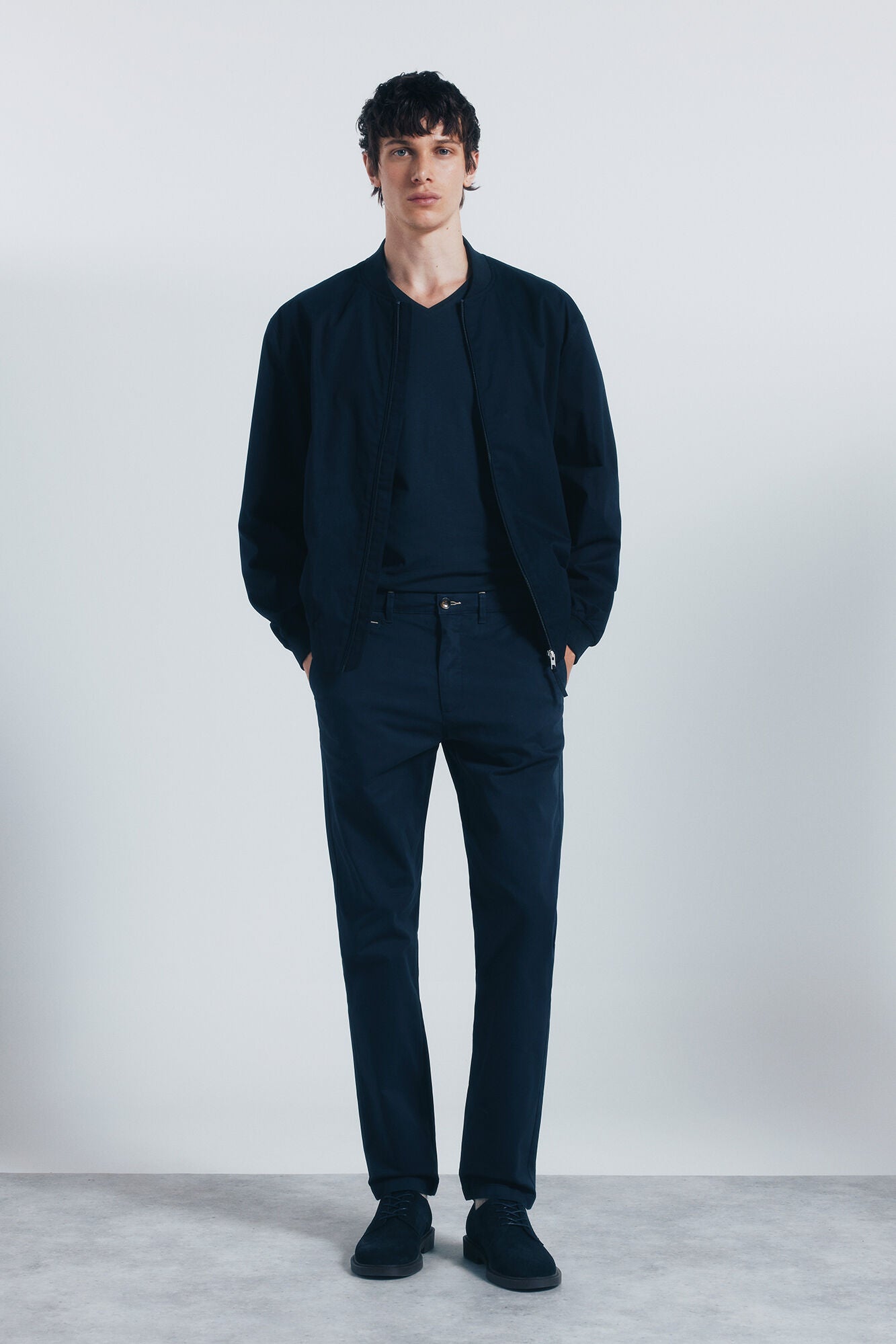 Springfield_Blue_Slim Fit Washed Trousers_1552731_11_01