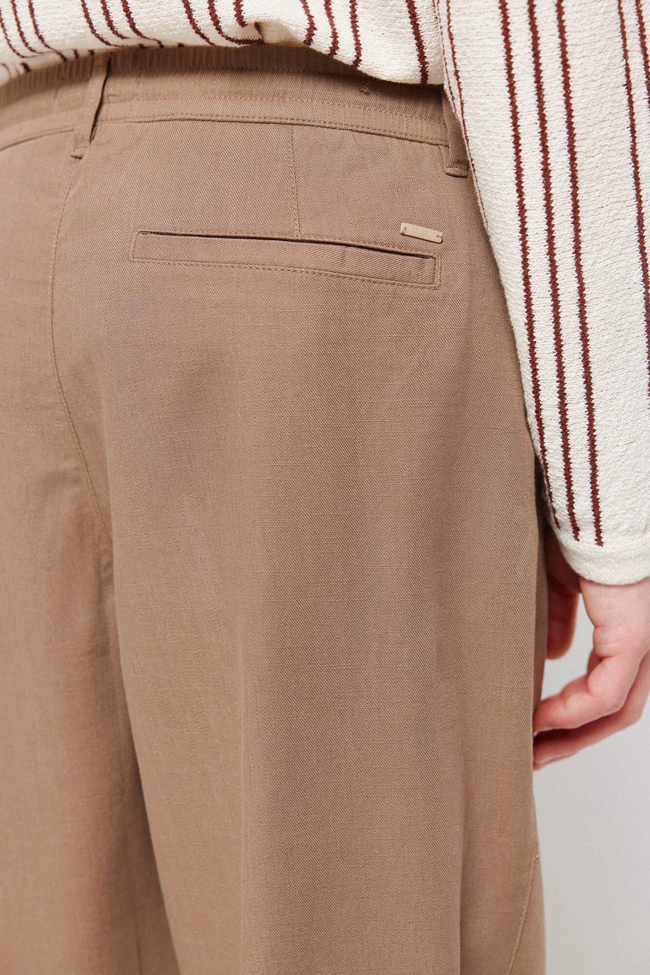Springfield Brown Men Dobby Straight Fit Trousers SKU: 1553715_35 Image 03