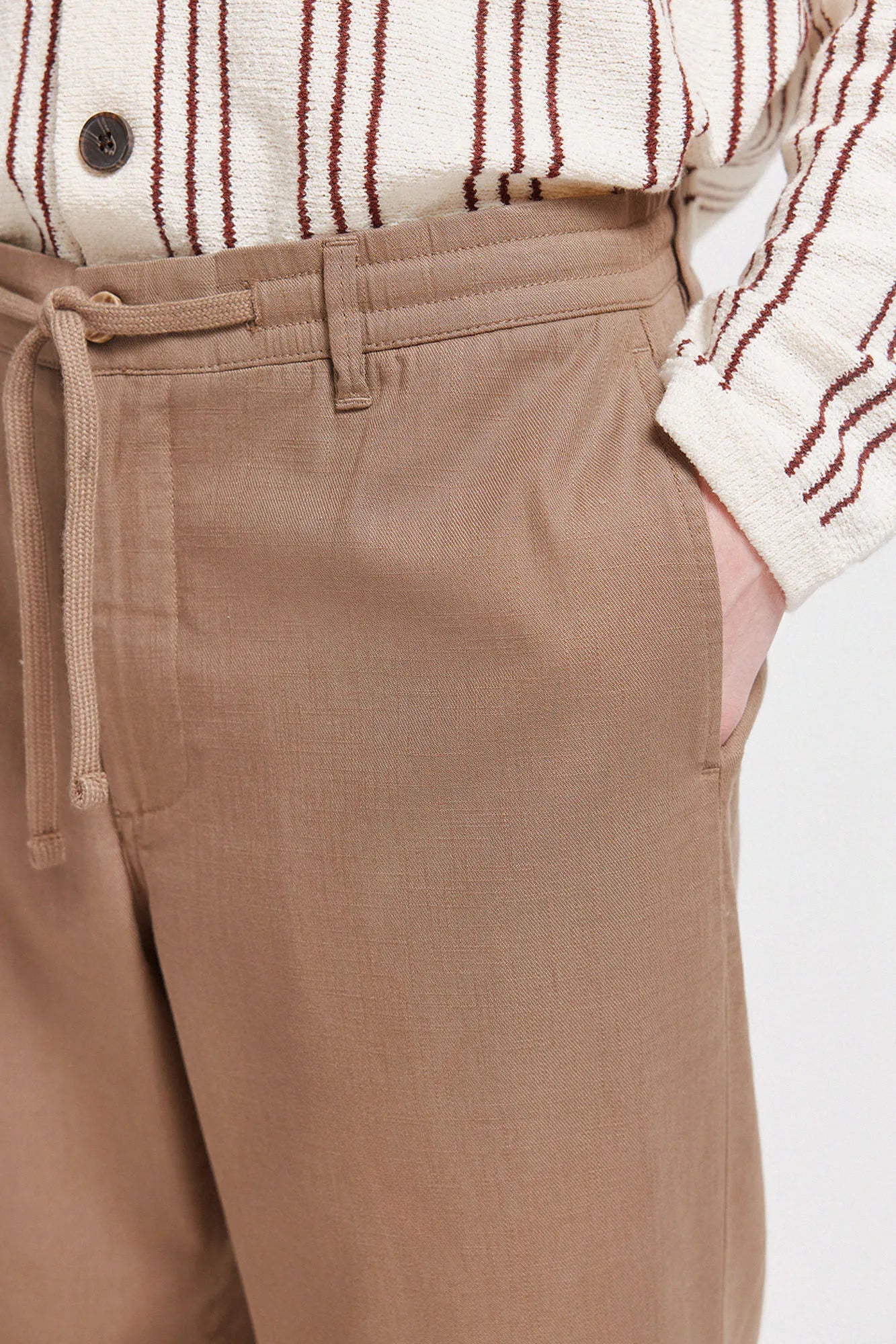 Springfield Brown Men Dobby Straight Fit Trousers SKU: 1553715_35 Image 05