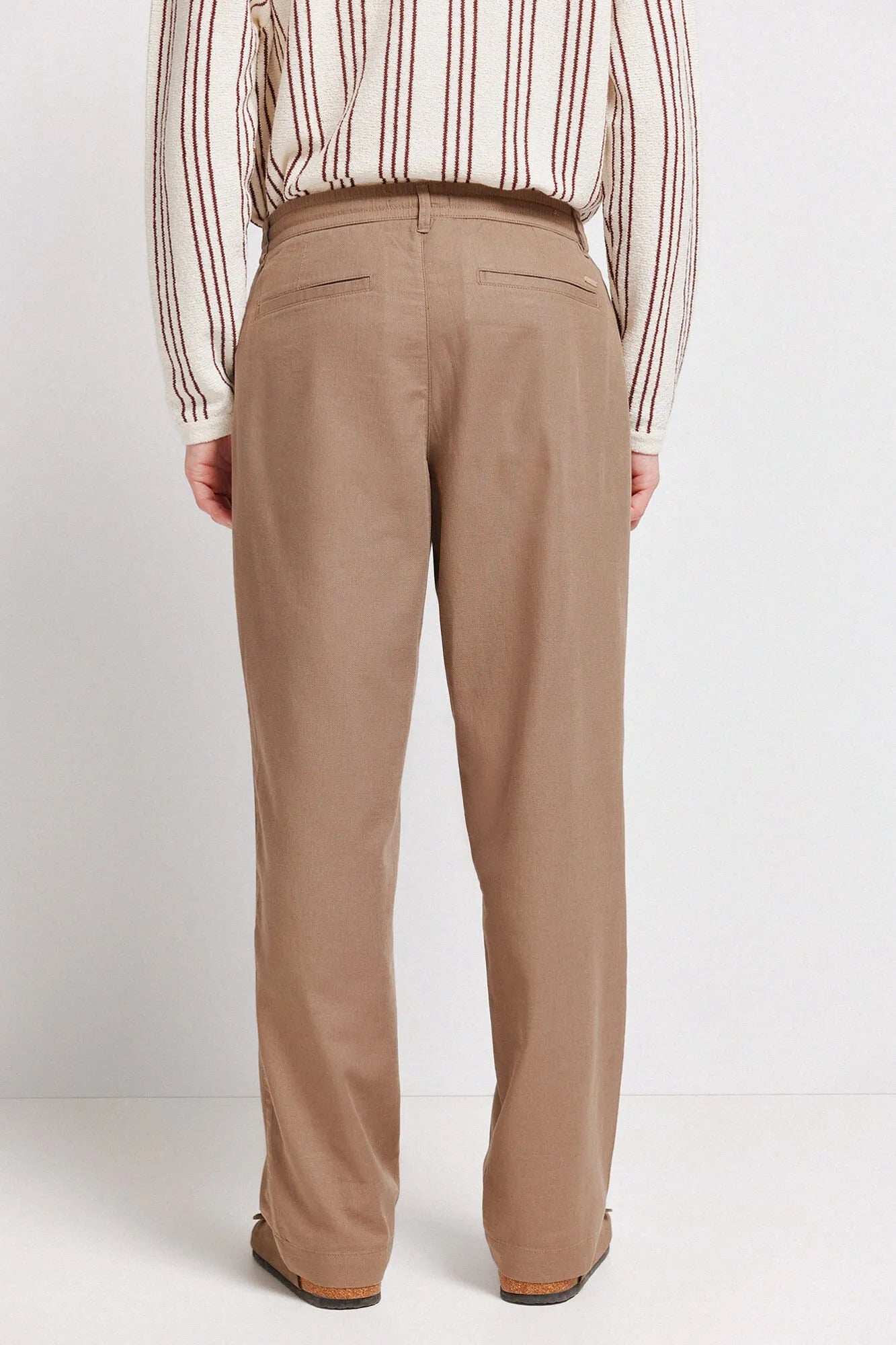 Springfield Brown Men Dobby Straight Fit Trousers SKU: 1553715_35 Image 06