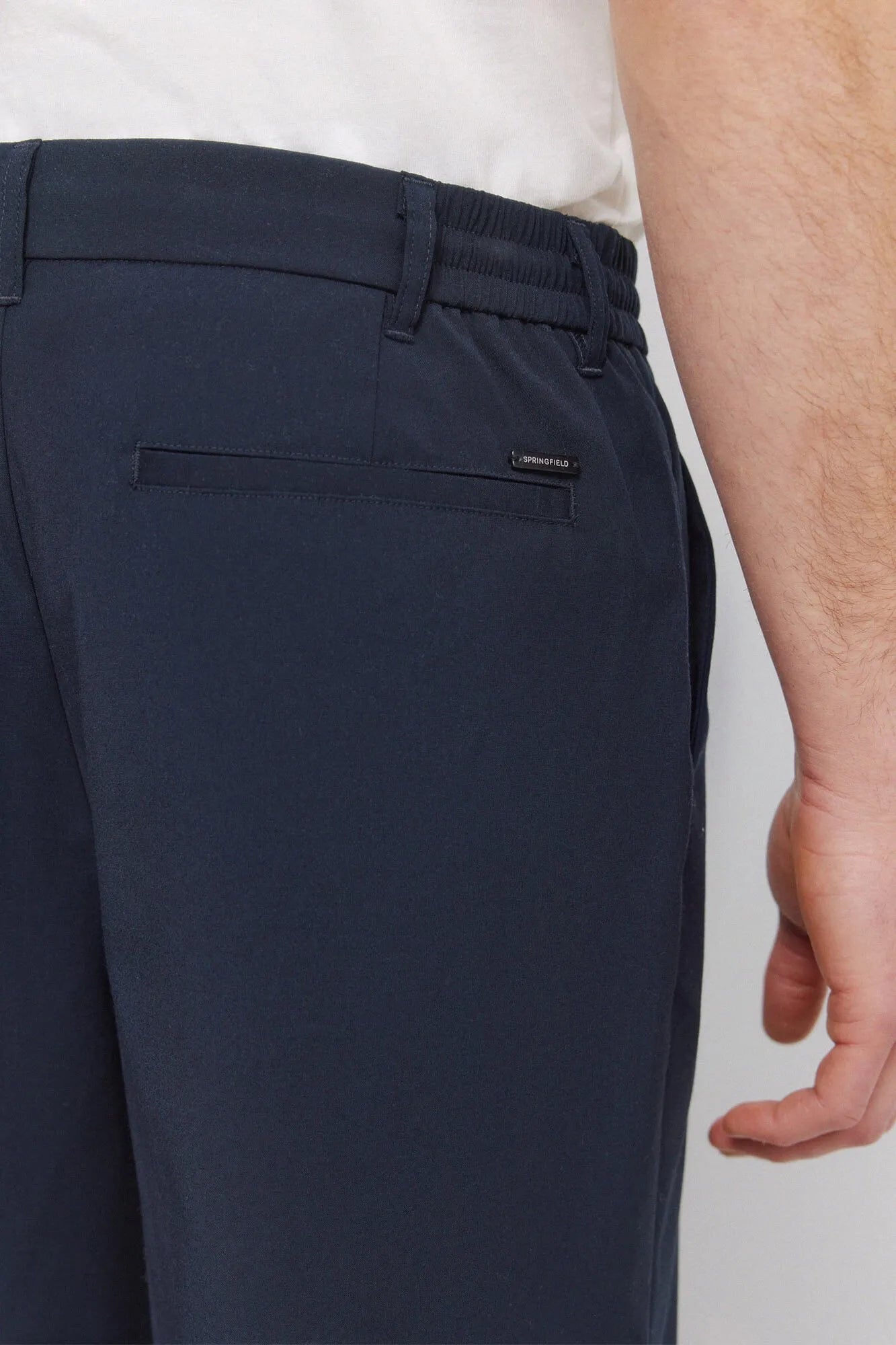 Springfield Blue Men Straight Relaxed Fit Trousers SKU: 1553726_11 Image 05