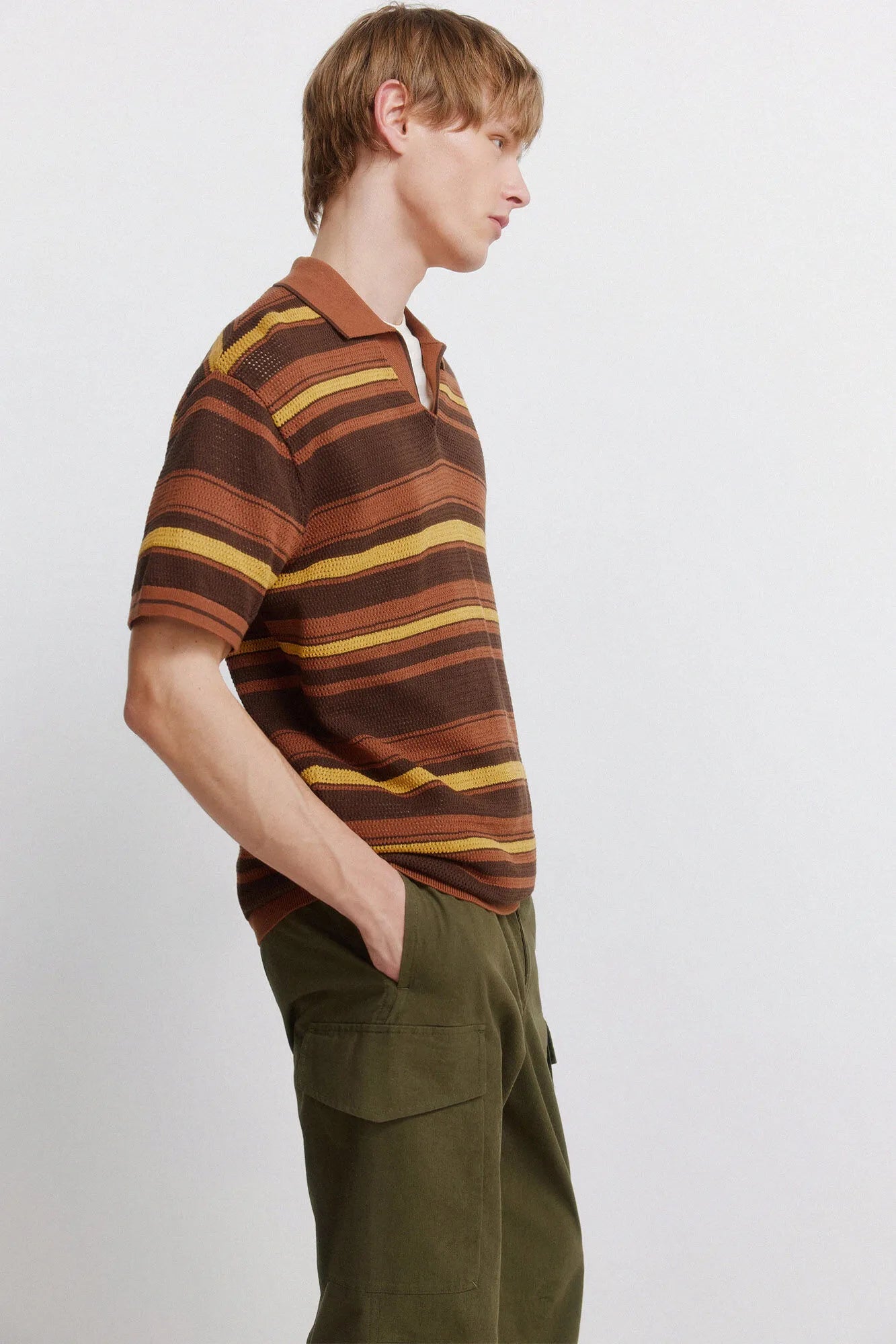 Springfield Khaki Men Straight Fit Cargo Trousers SKU: 1553742_92 Image 03