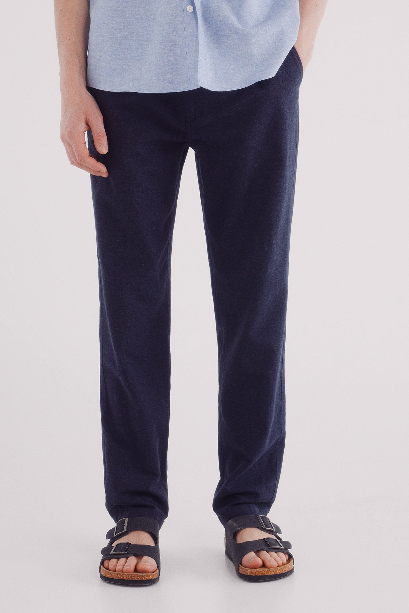 Springfield_Slim Fit Linen Chinos Trousers_1559348_12_02