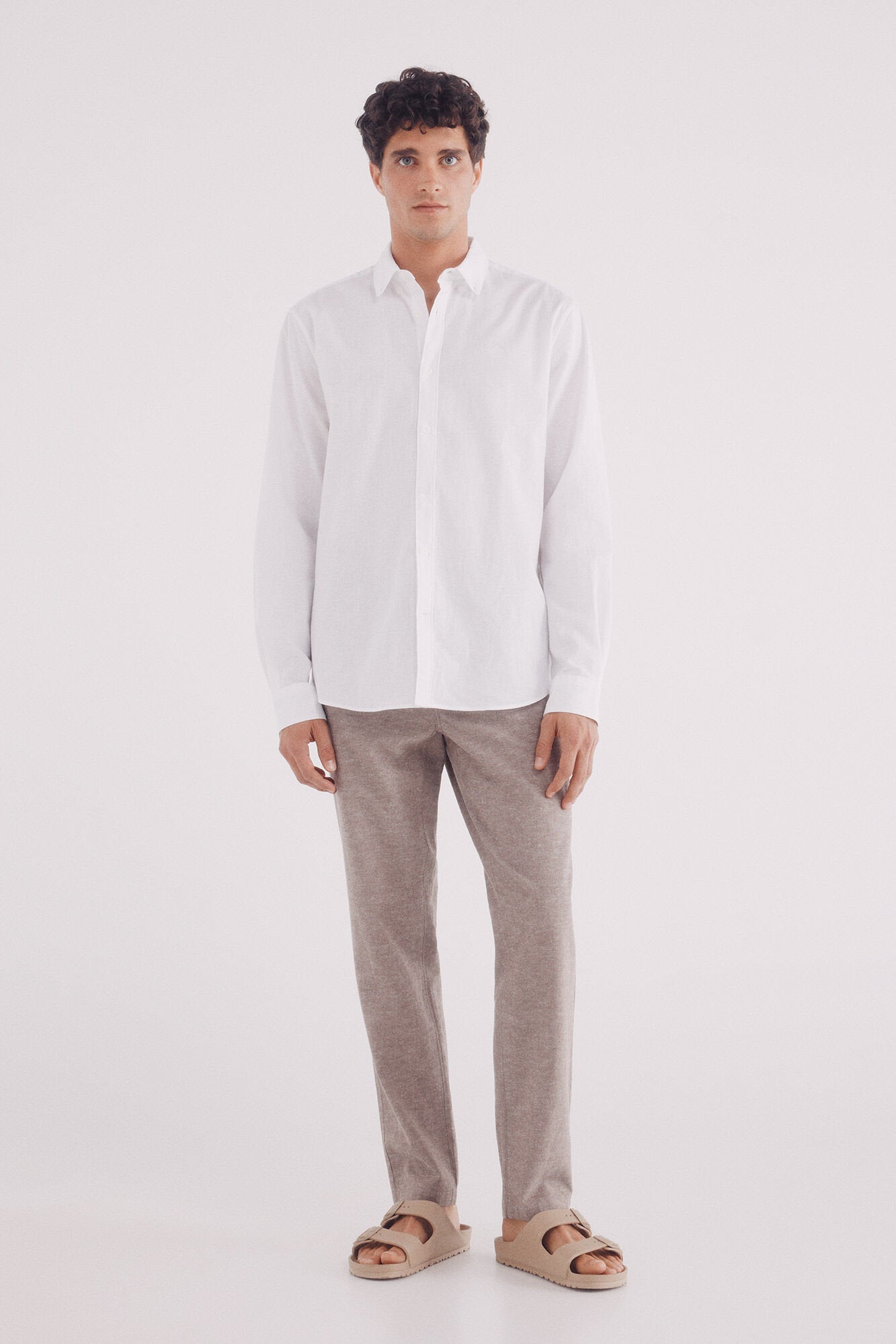 Springfield_Slim Fit Linen Chinos Trousers_1559348_35_01