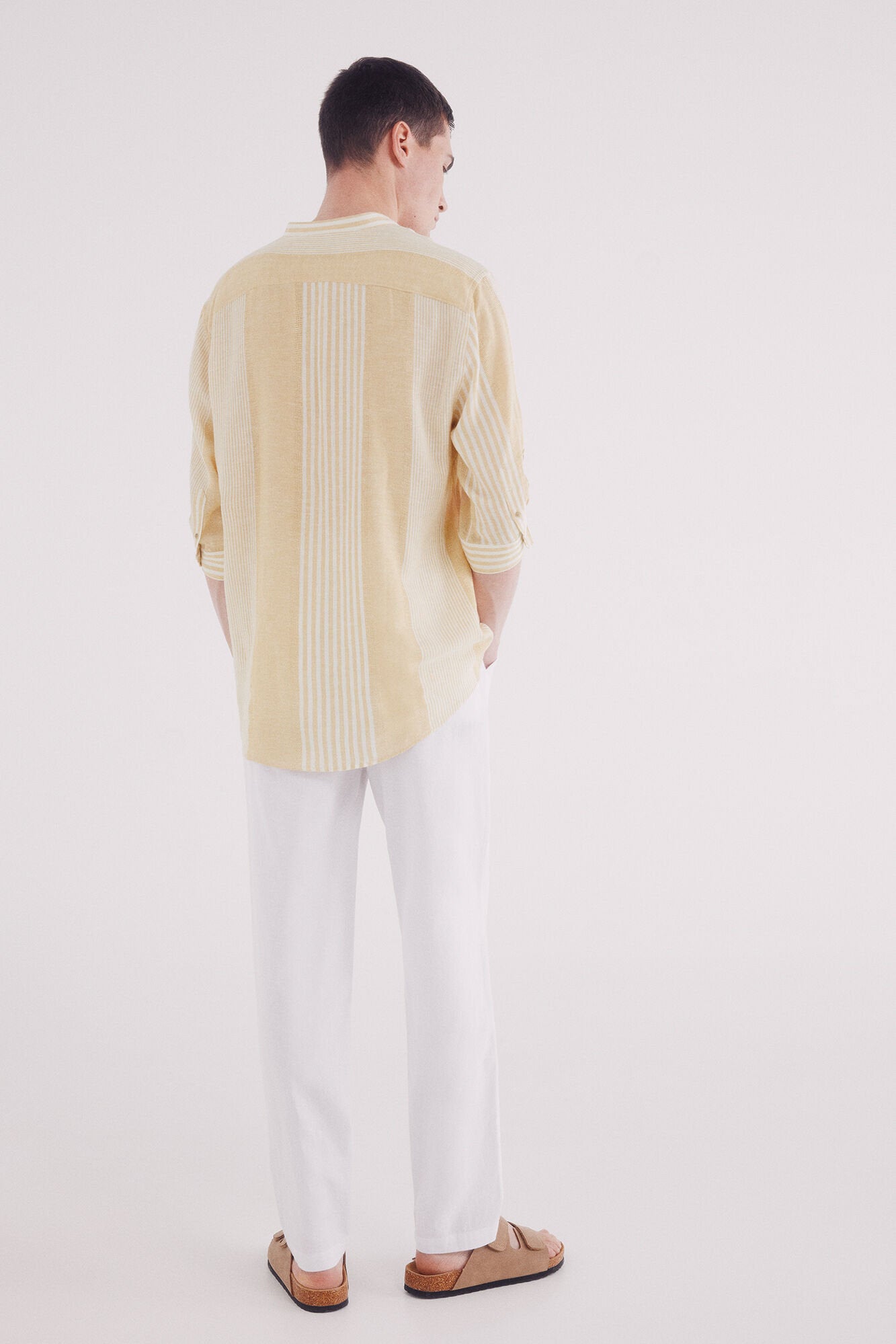 Springfield_Slim Fit Linen Chinos Trousers_1559348_99_05