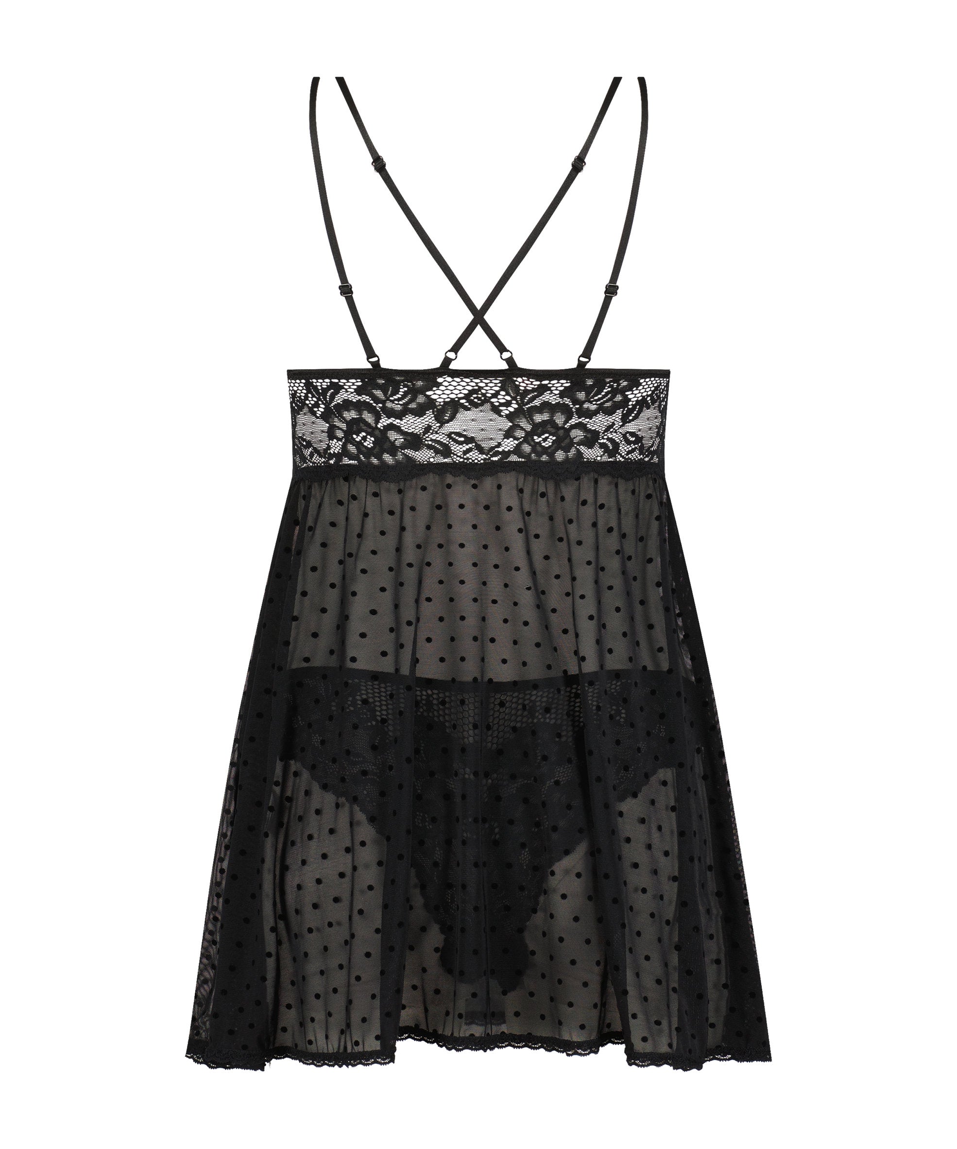 Dot Mesh Lace Beatriz Babydoll_169282_Black_02