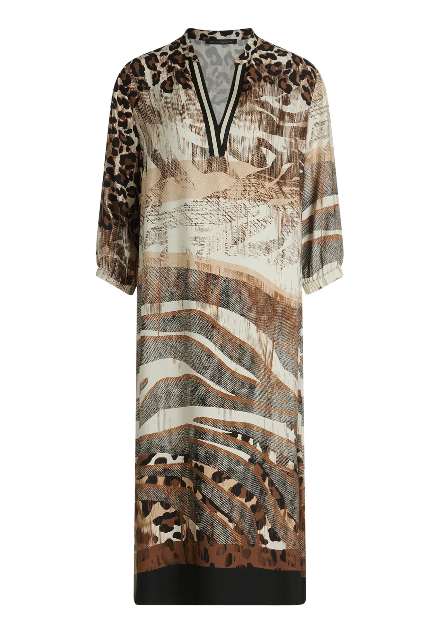 Betty Barclay Cream/Black Women Dress Short 3/4 Sleeve SKU: 1821-1790_1891 Image 04