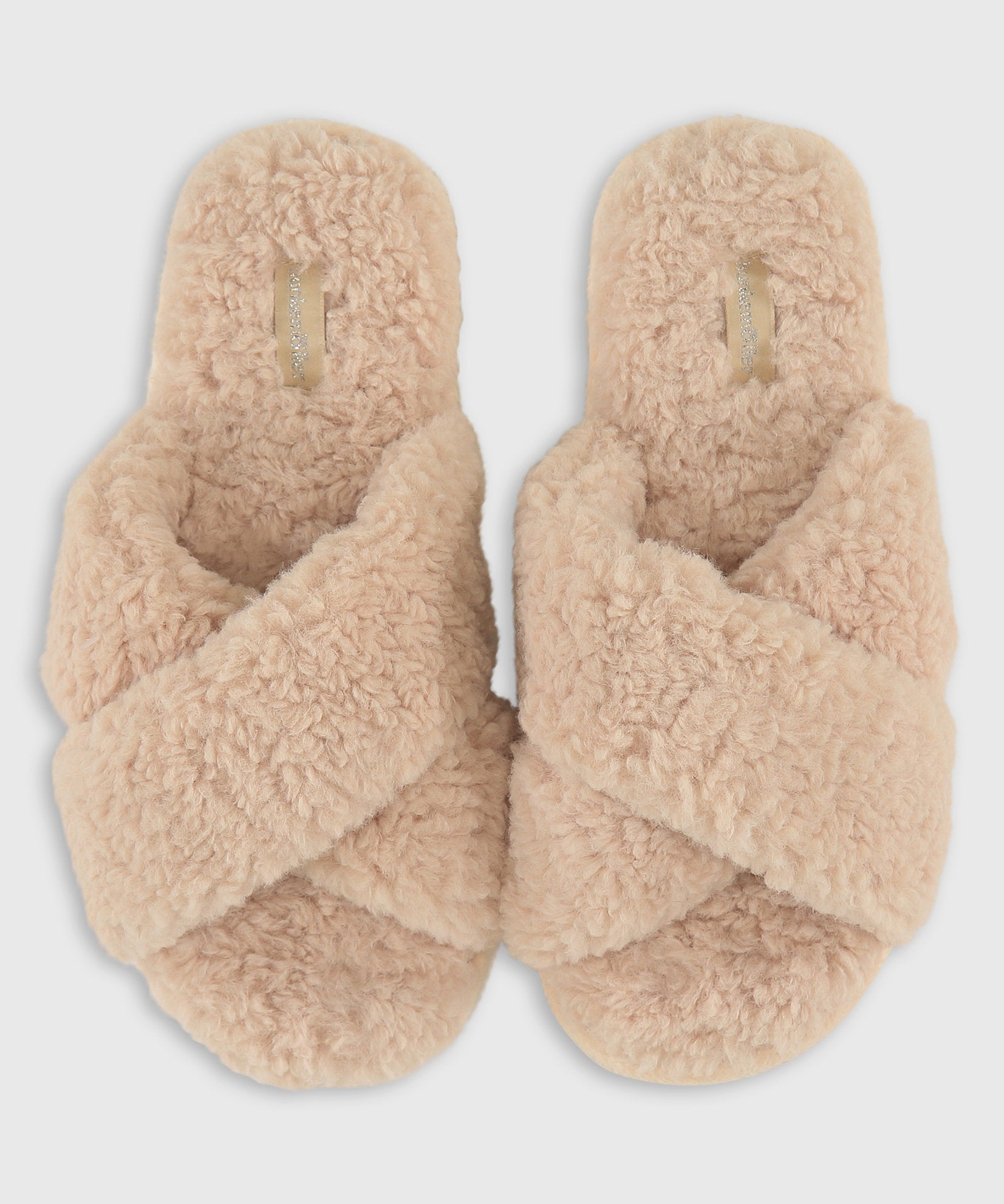 Mandy Teddy Cross Slipper_187553_Oatmeal Marl_02