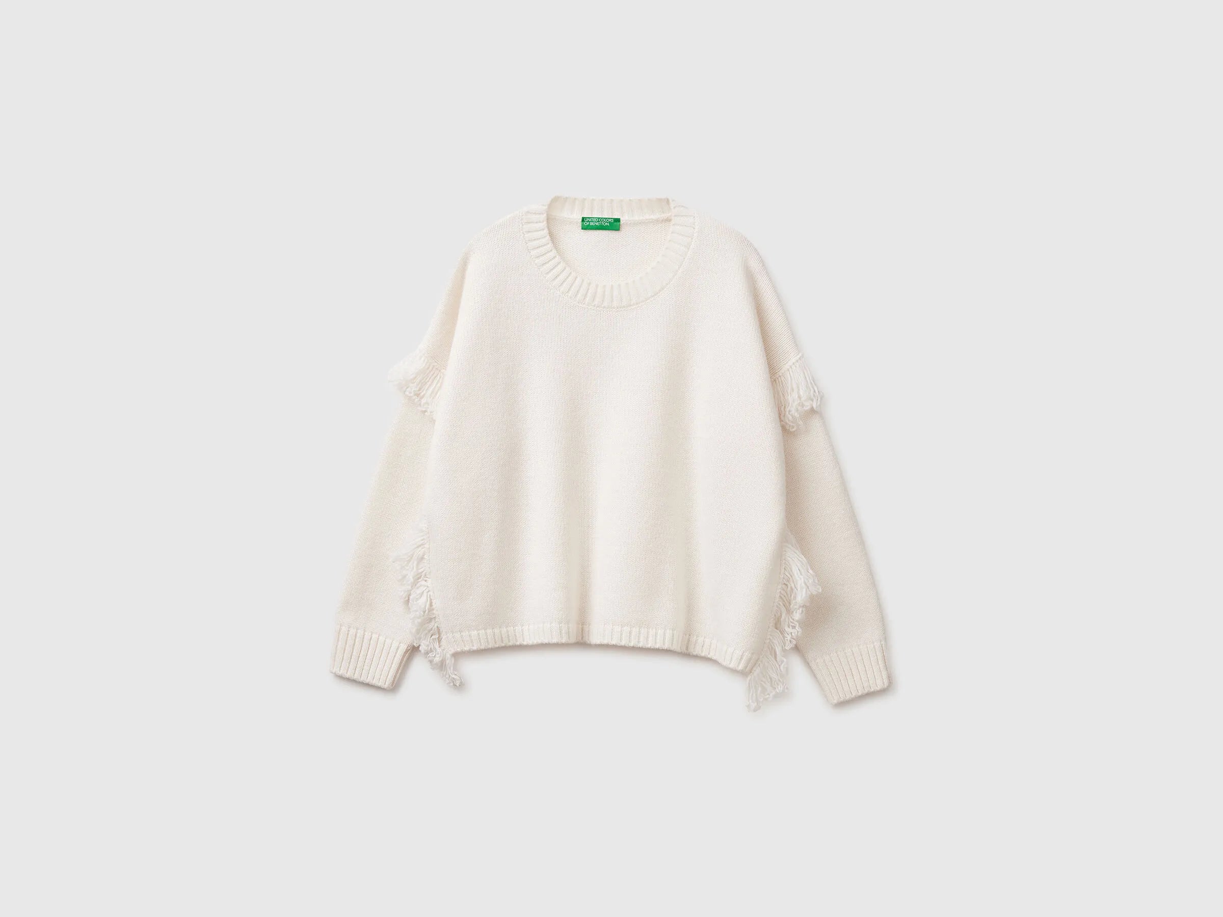 Benetton_Creamy White_Sweater with Fringe_191VD10EZ_000_05