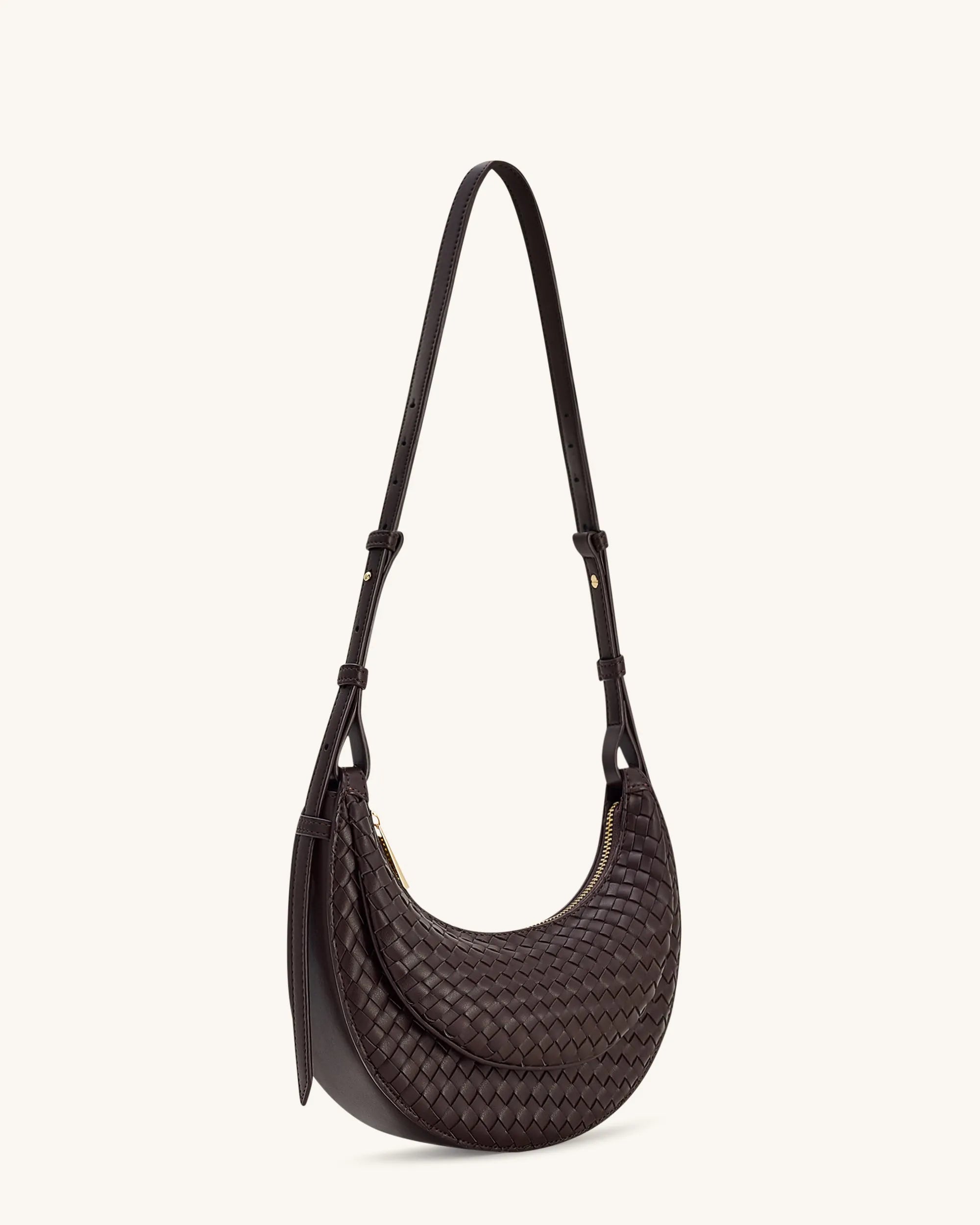 JW PEI Coffee Brown Women Sharon Woven Crossbody Bag - Coffee Brown SKU: 1C131-37_Coffee Brown Image 02