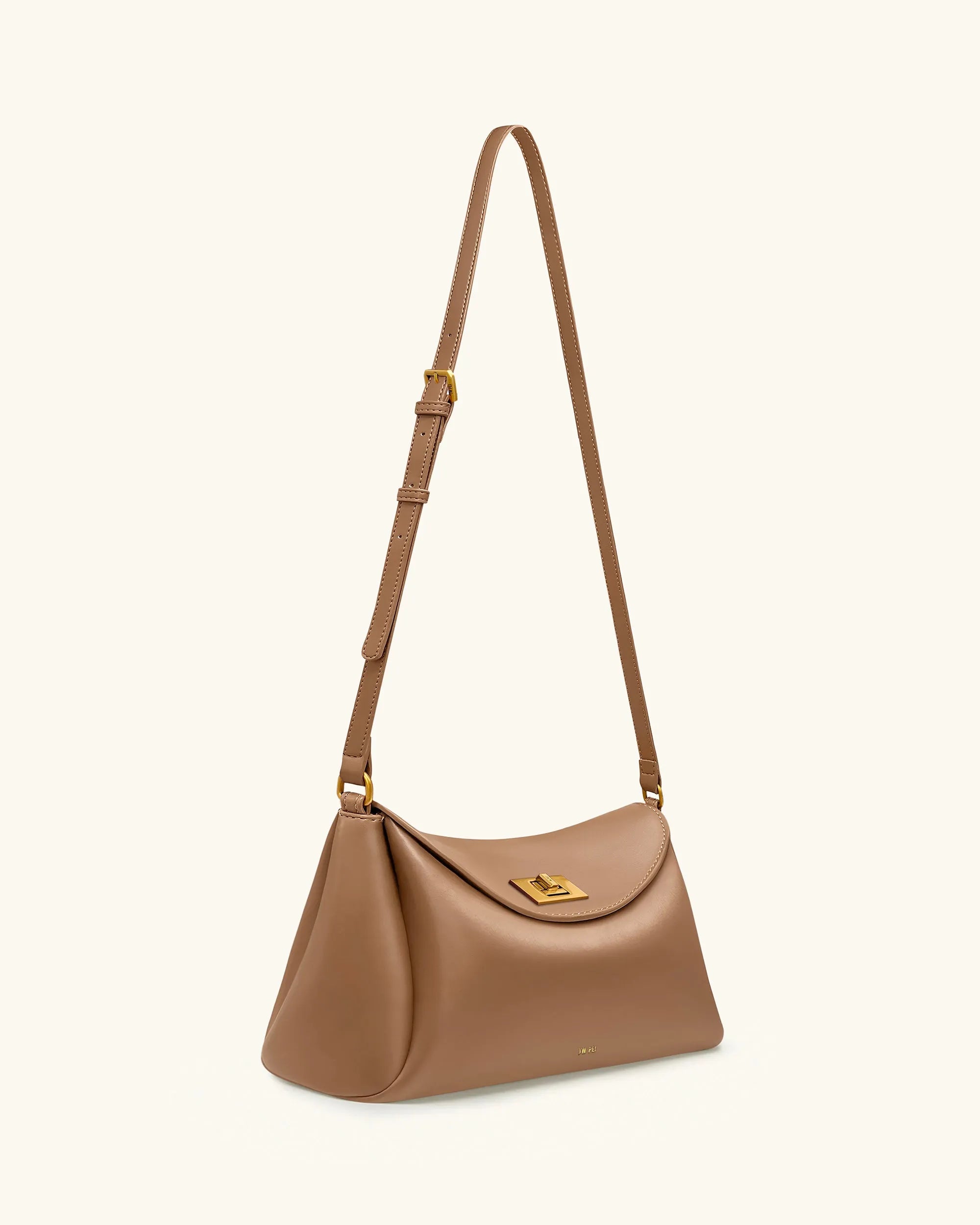 JW PEI Brown Women Greta Twist-Lock Crossbody Bag - Brown SKU: 1C208-3_Brown Image 02