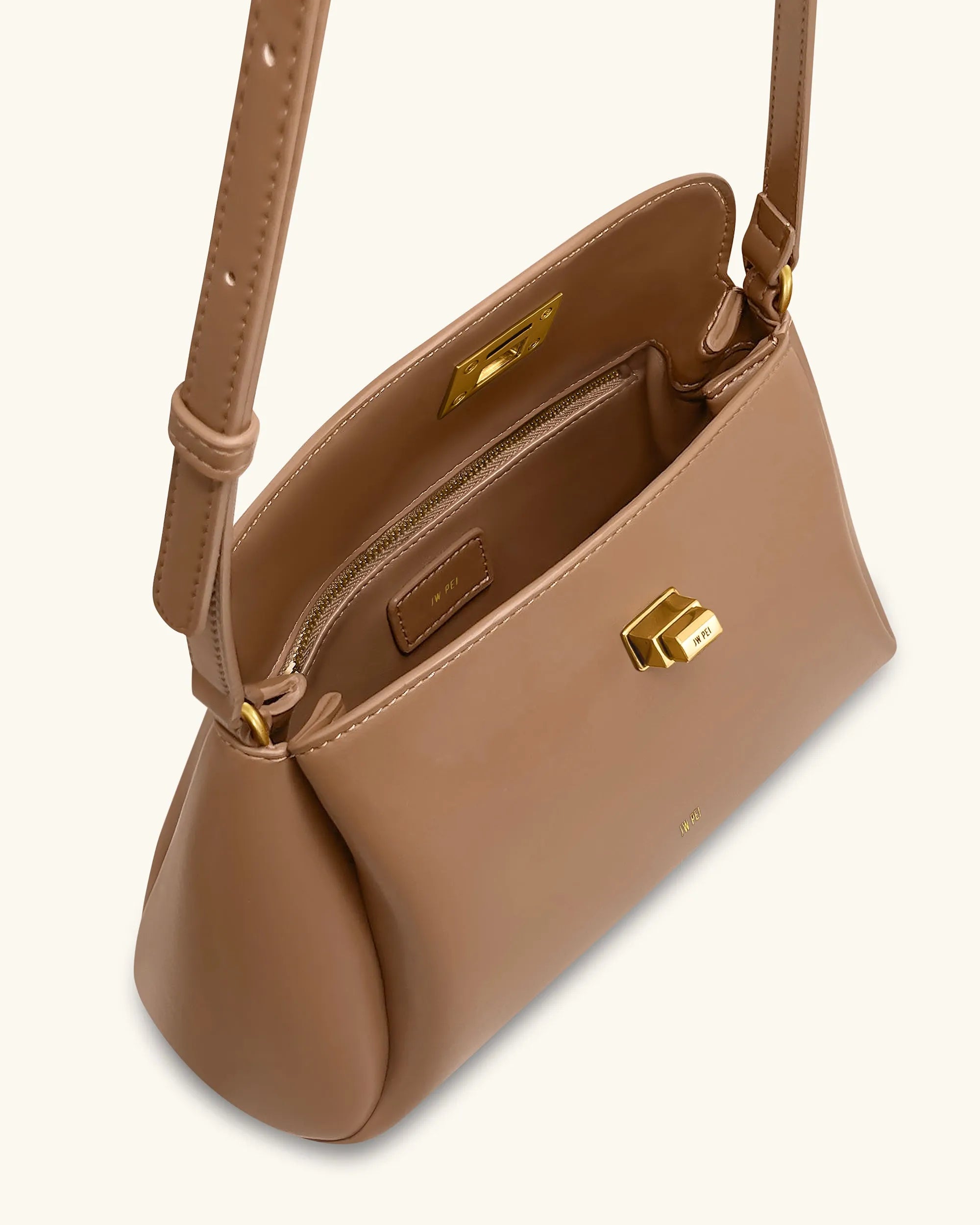 JW PEI Brown Women Greta Twist-Lock Crossbody Bag - Brown SKU: 1C208-3_Brown Image 04