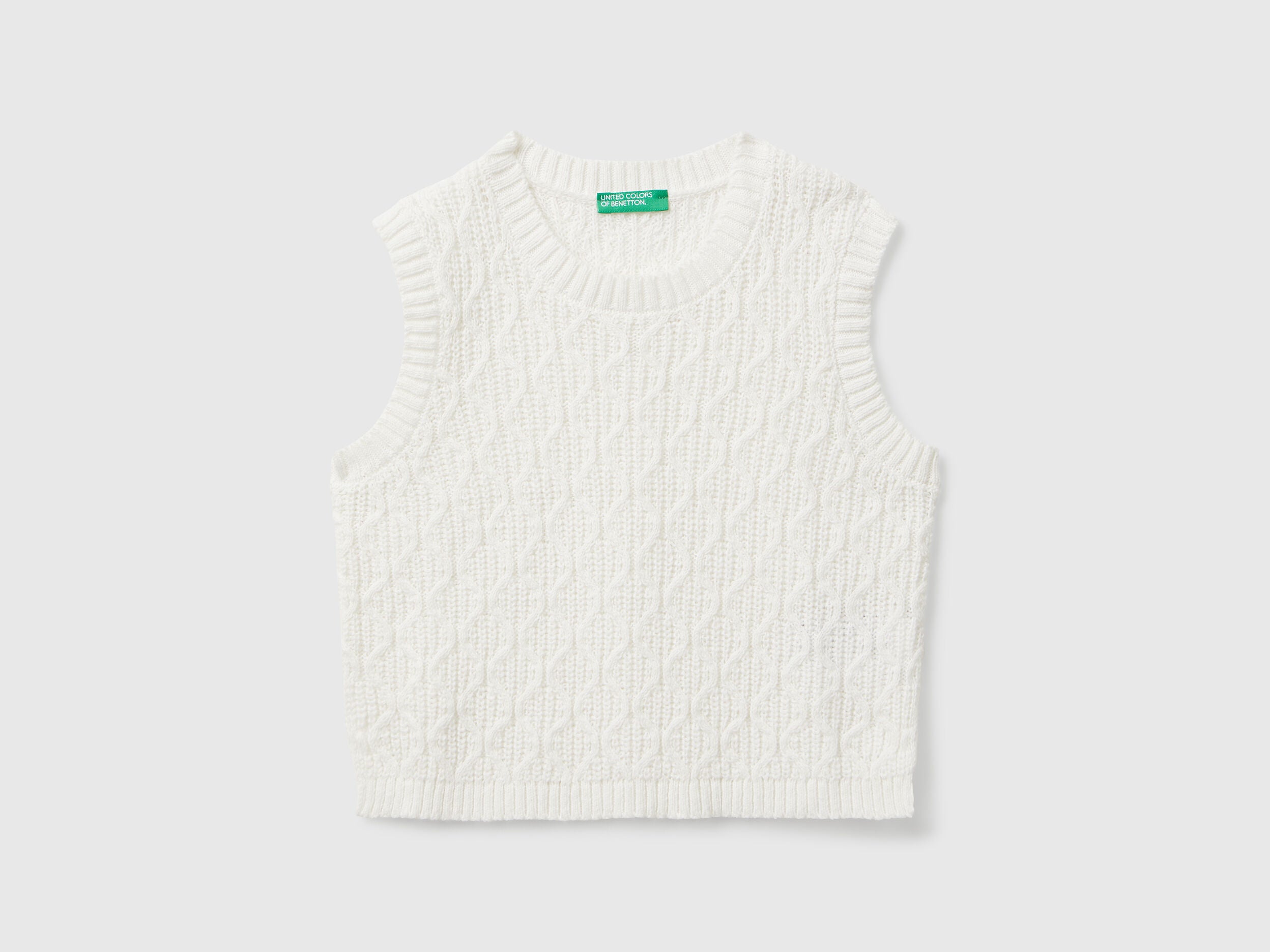 Benetton_Creamy White_Knit Vest_1D32G1011_074_01
