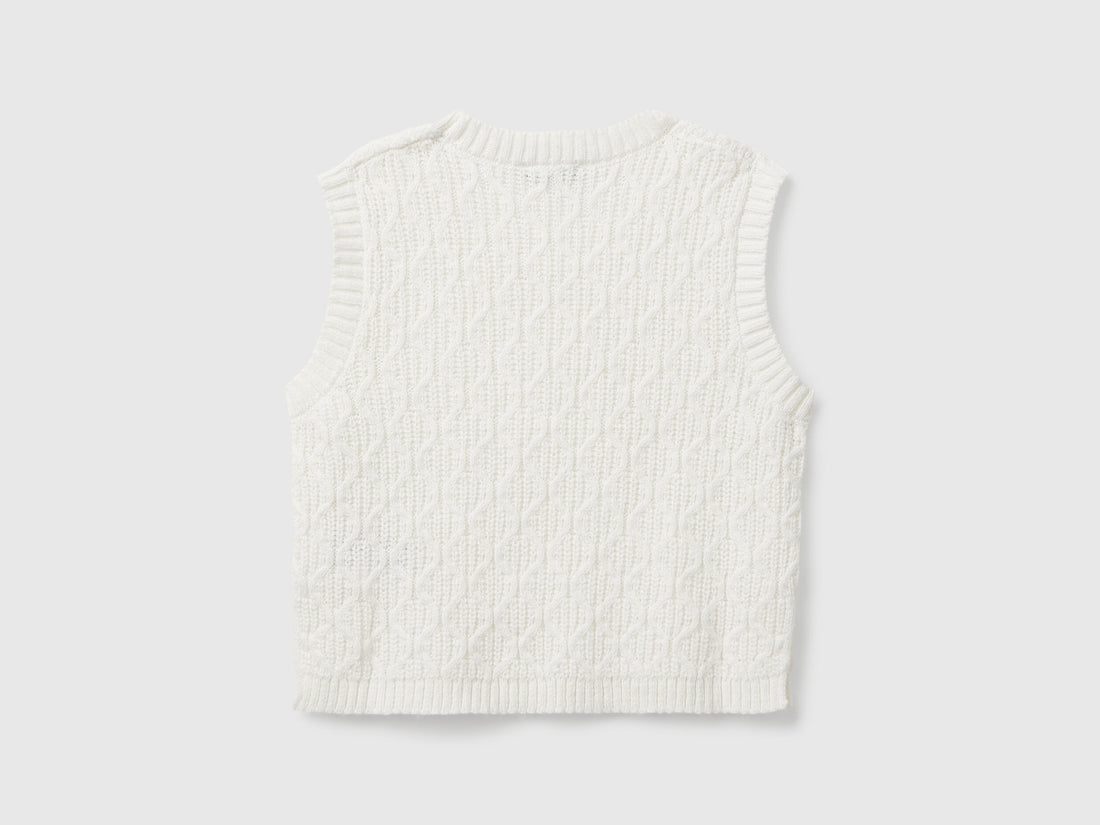 Benetton_Creamy White_Knit Vest_1D32G1011_074_02